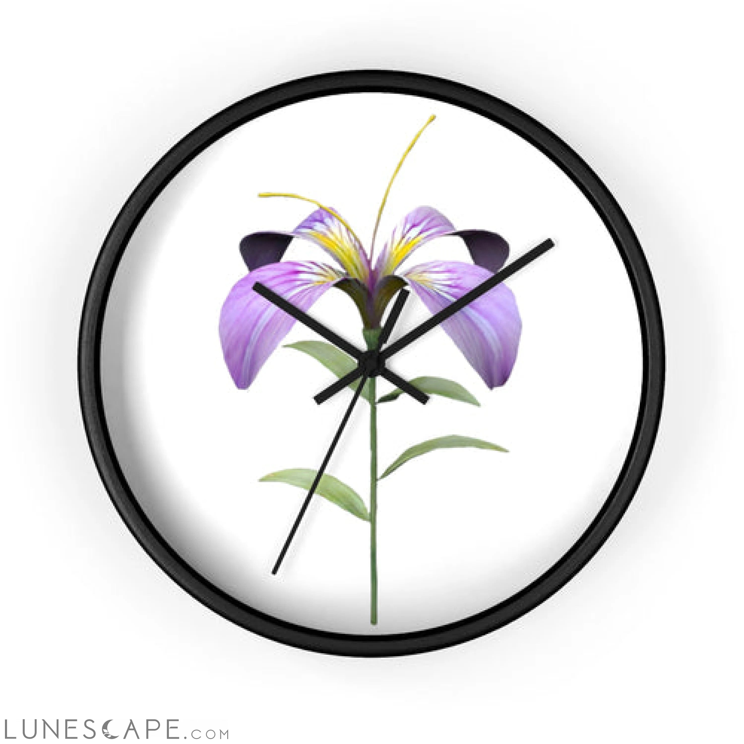 Purple Flower Wall clock LUNESCAPE