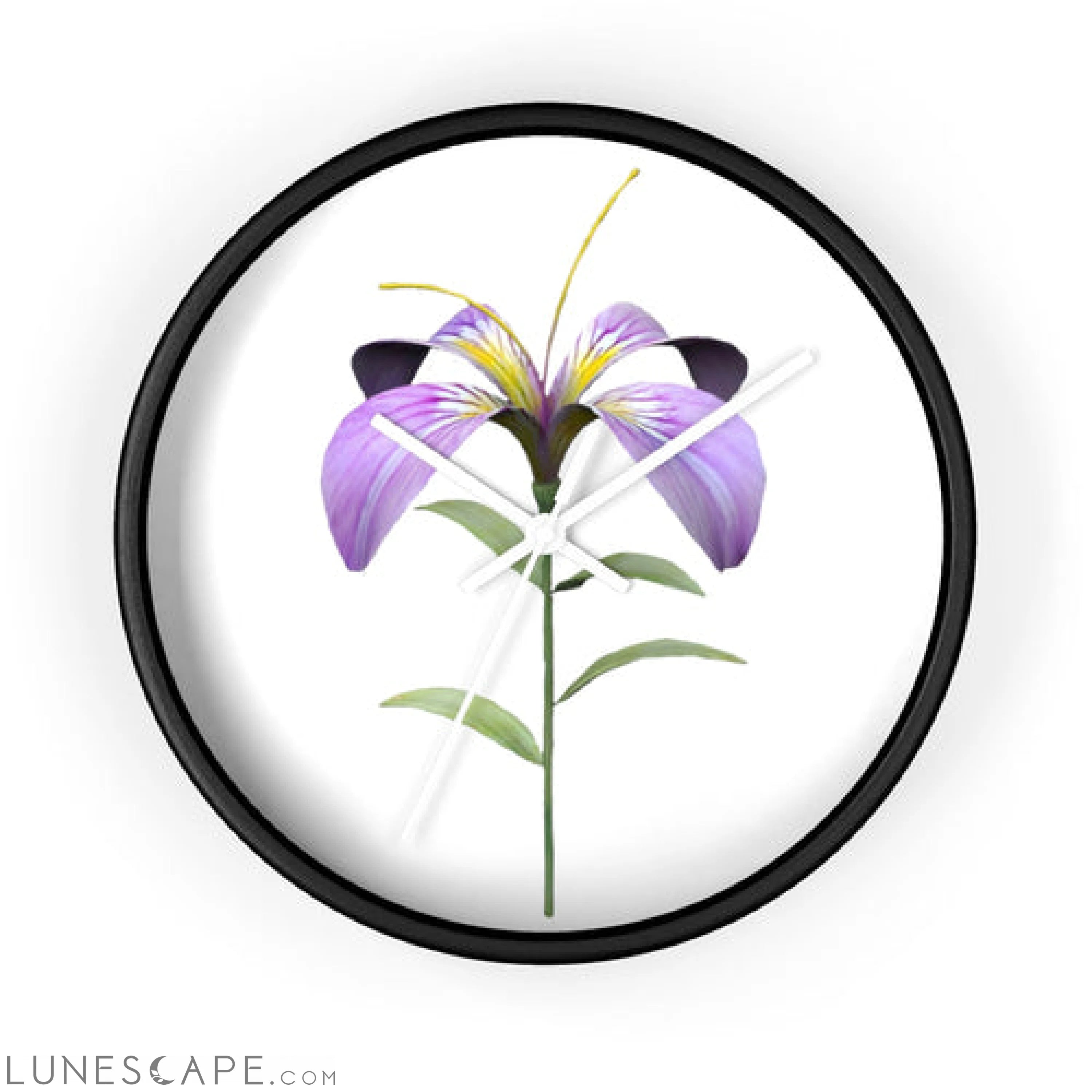 Purple Flower Wall clock LUNESCAPE
