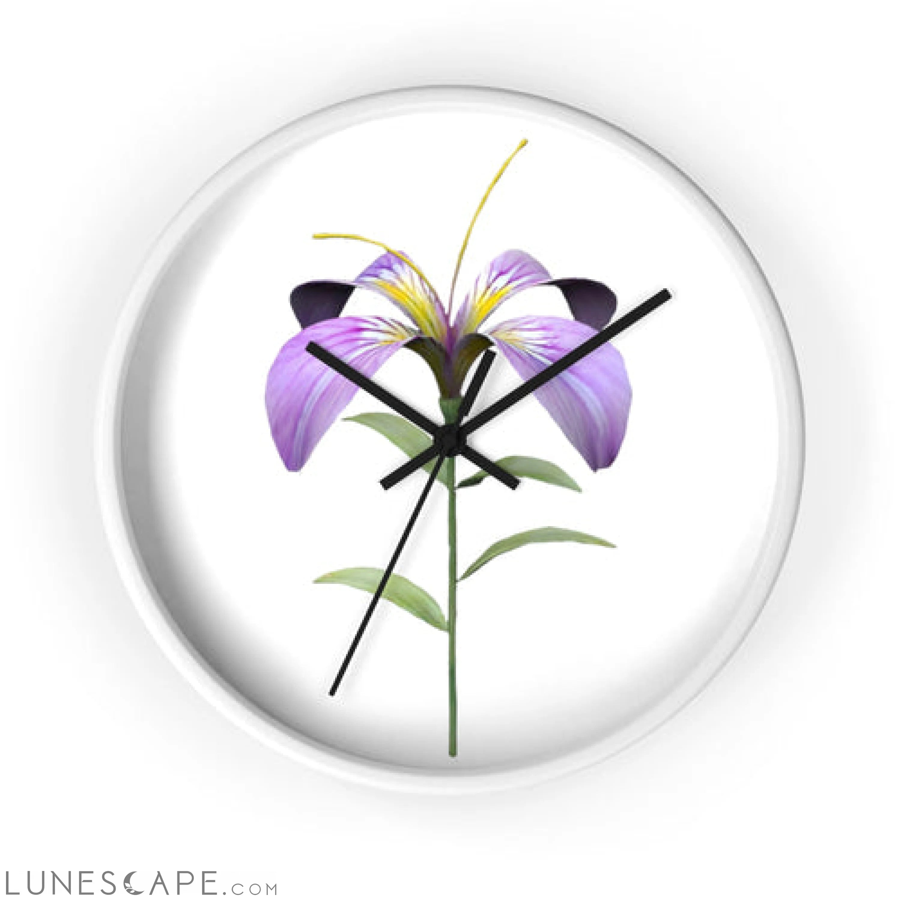 Purple Flower Wall clock LUNESCAPE