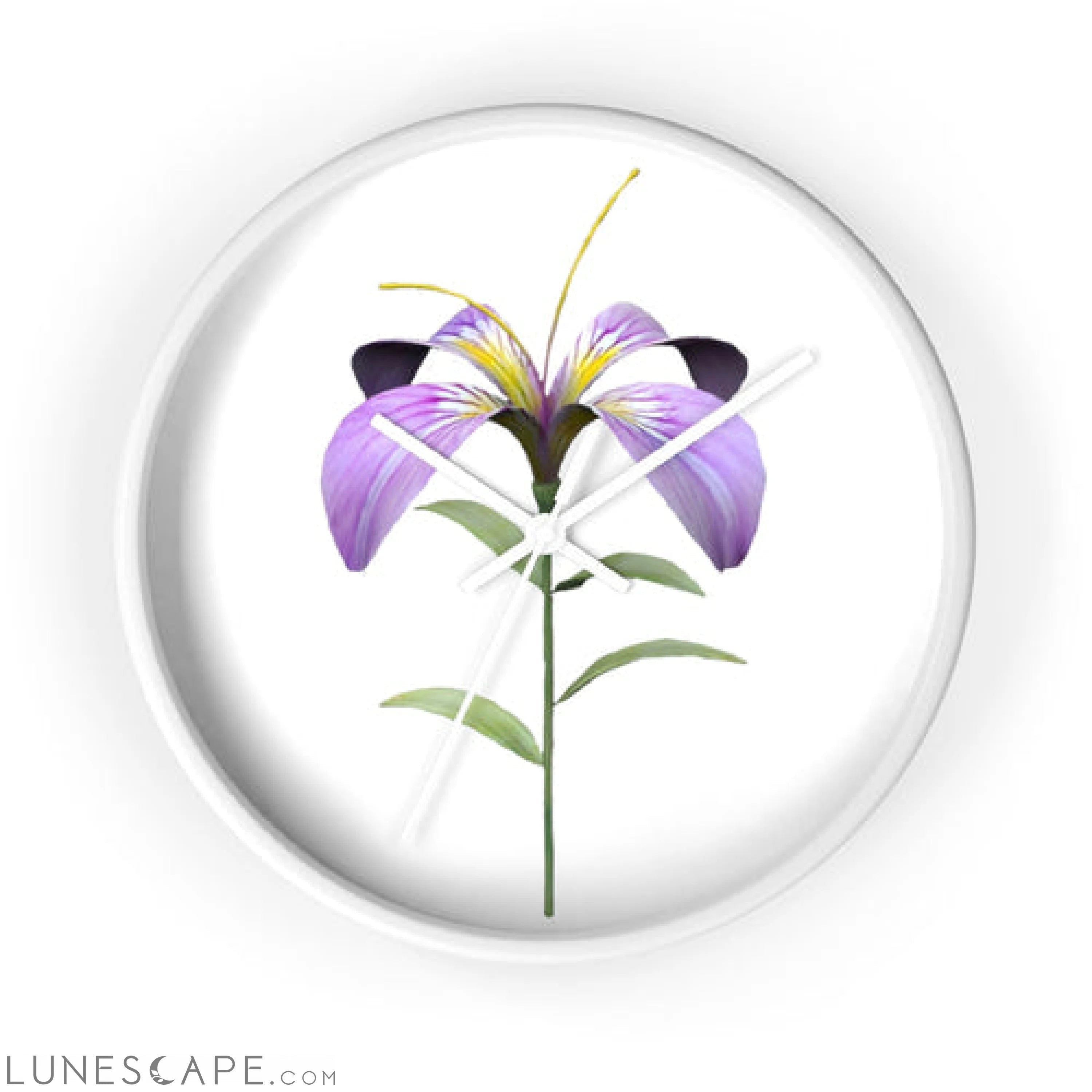 Purple Flower Wall clock LUNESCAPE