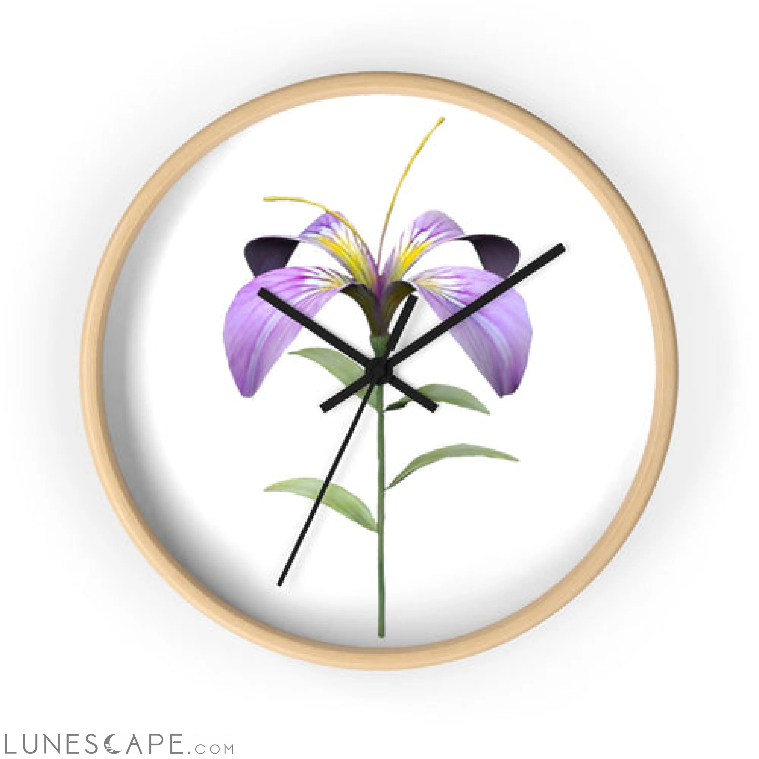 Purple Flower Wall clock LUNESCAPE