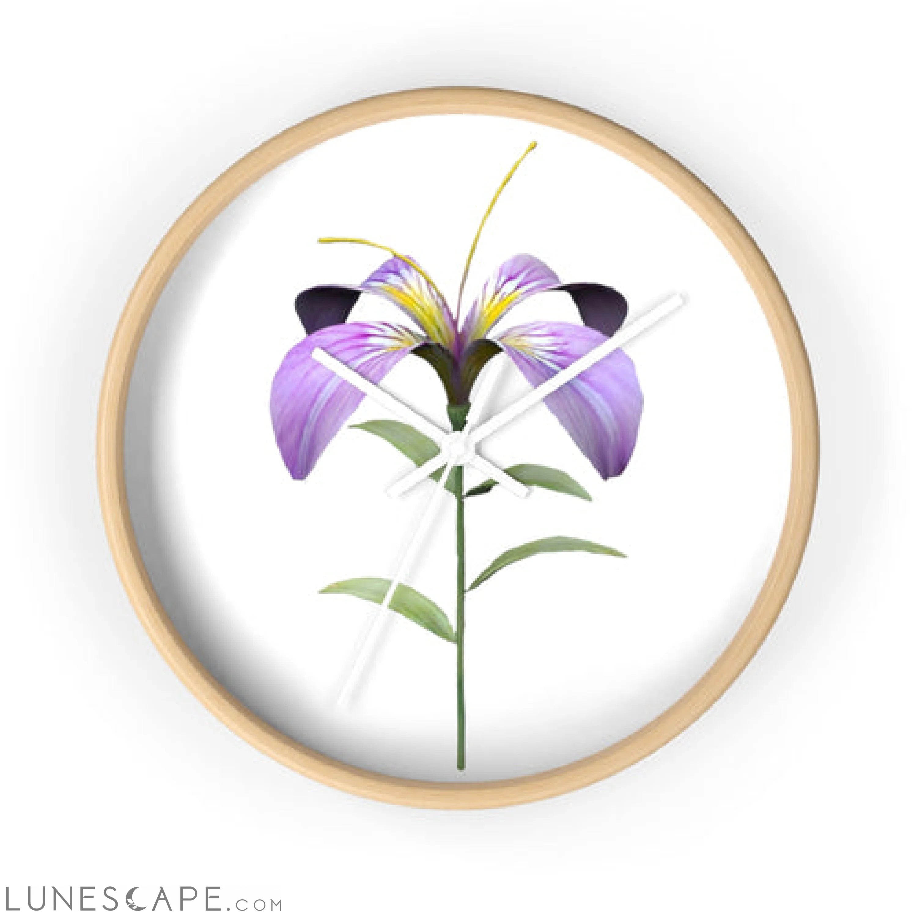 Purple Flower Wall clock LUNESCAPE