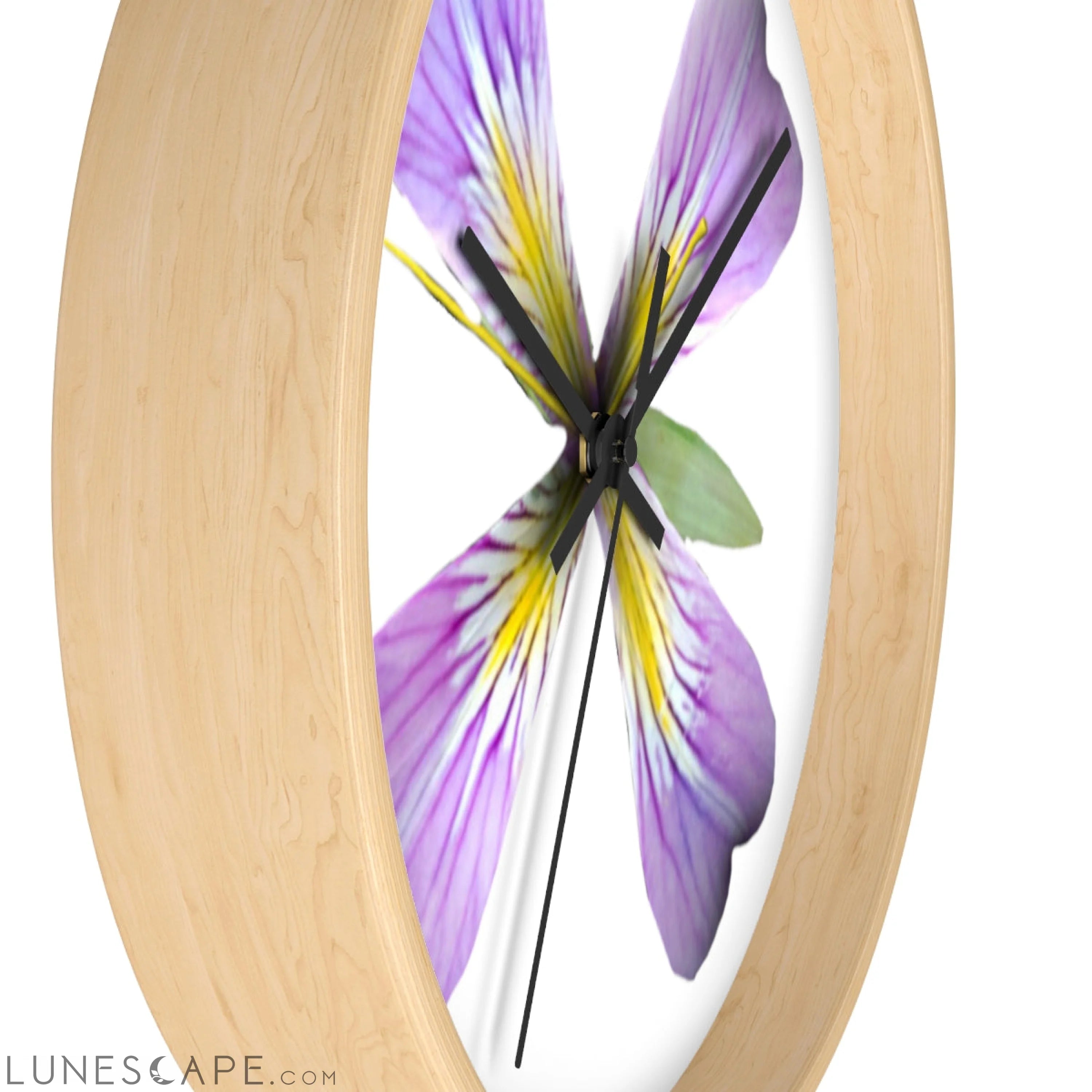 Purple Flower Wall clock LUNESCAPE