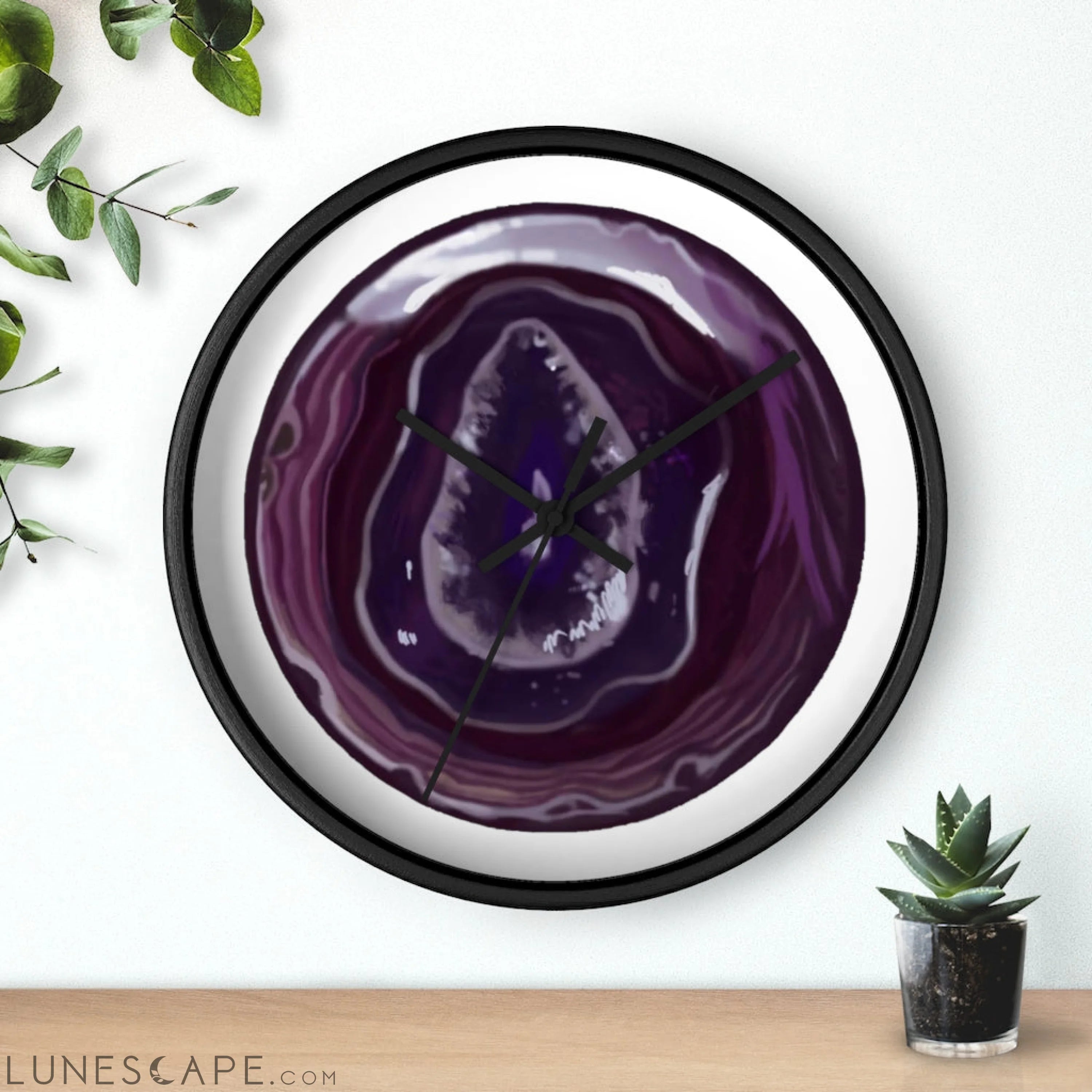 Purple Rock Wall clock LUNESCAPE