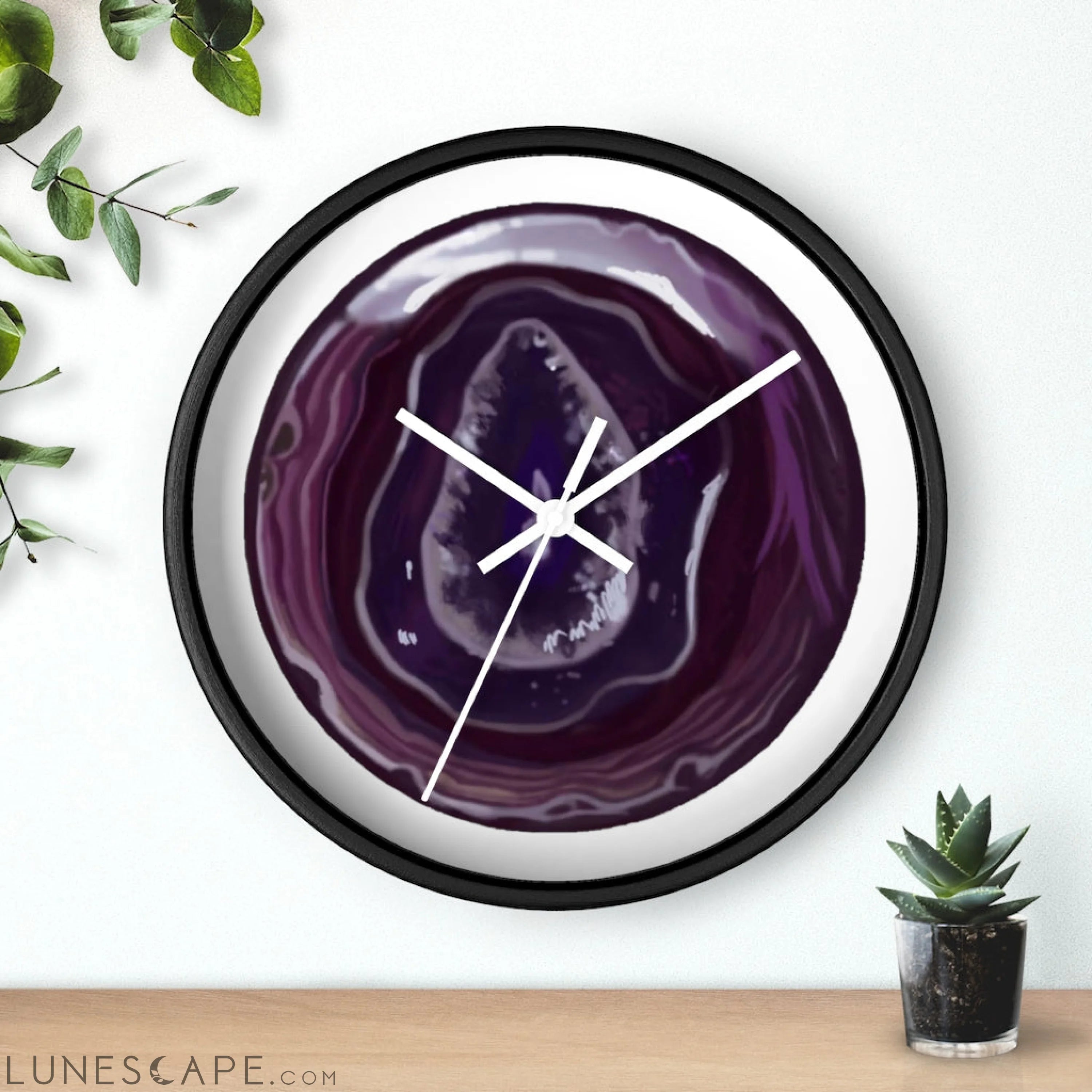 Purple Rock Wall clock LUNESCAPE
