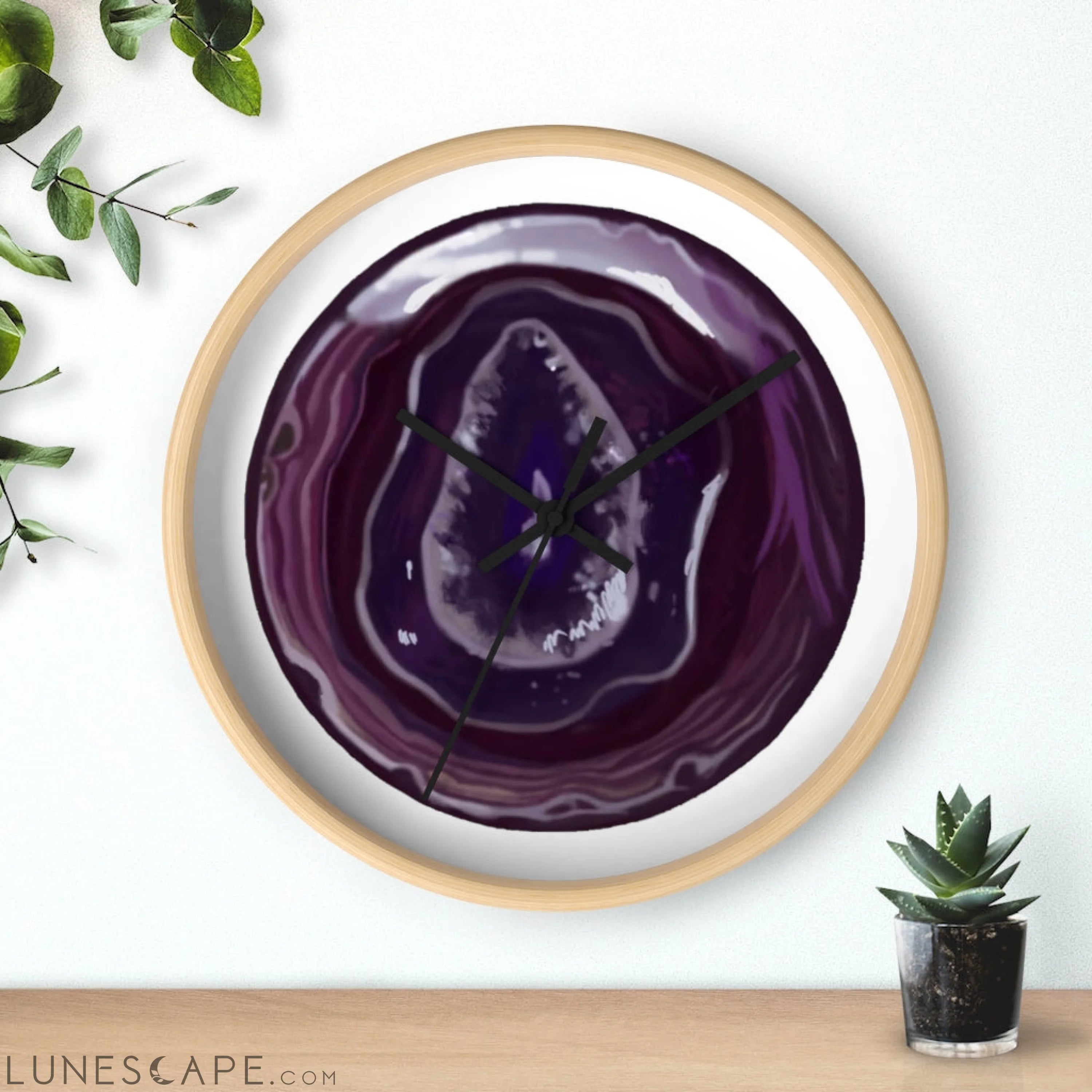 Purple Rock Wall clock LUNESCAPE