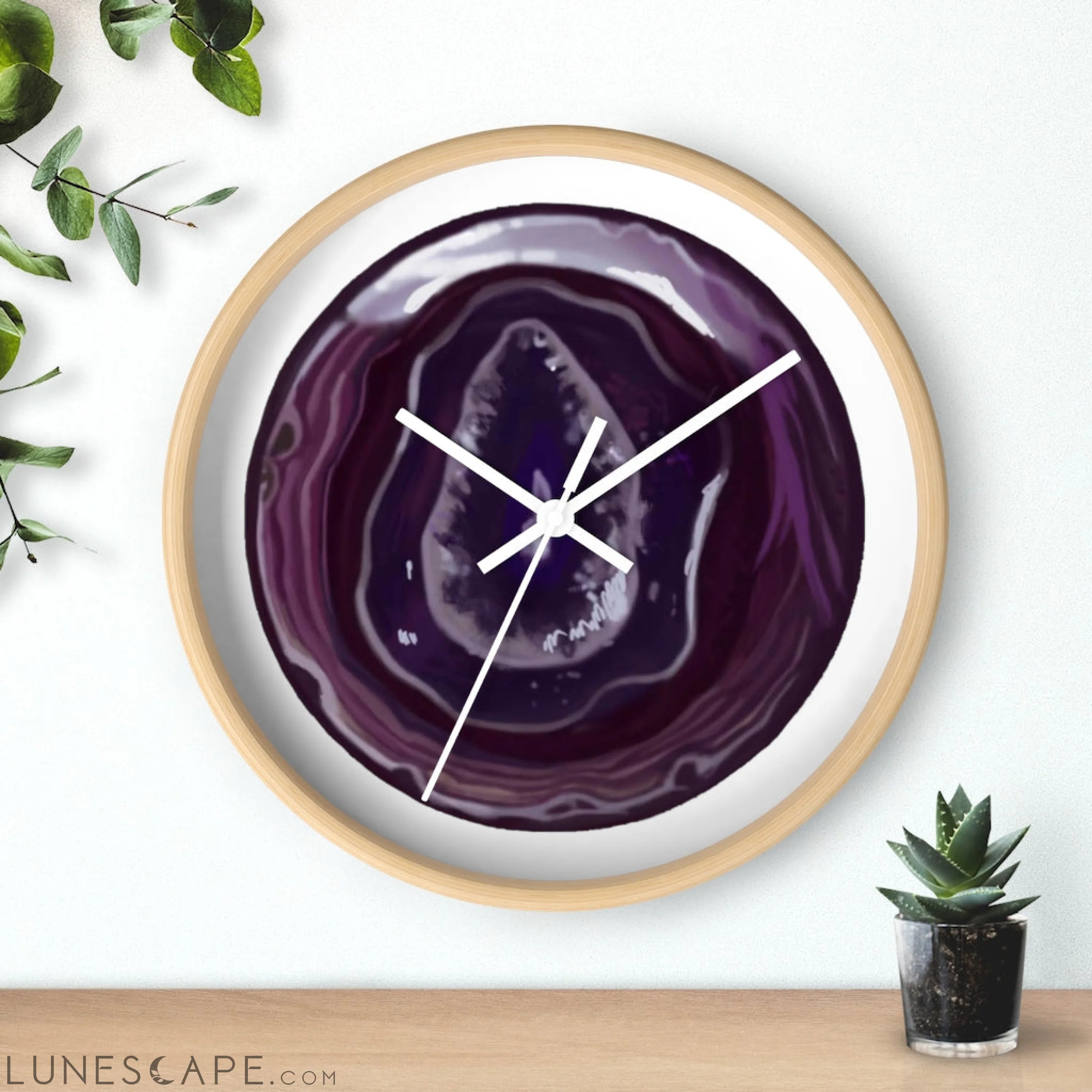 Purple Rock Wall clock LUNESCAPE