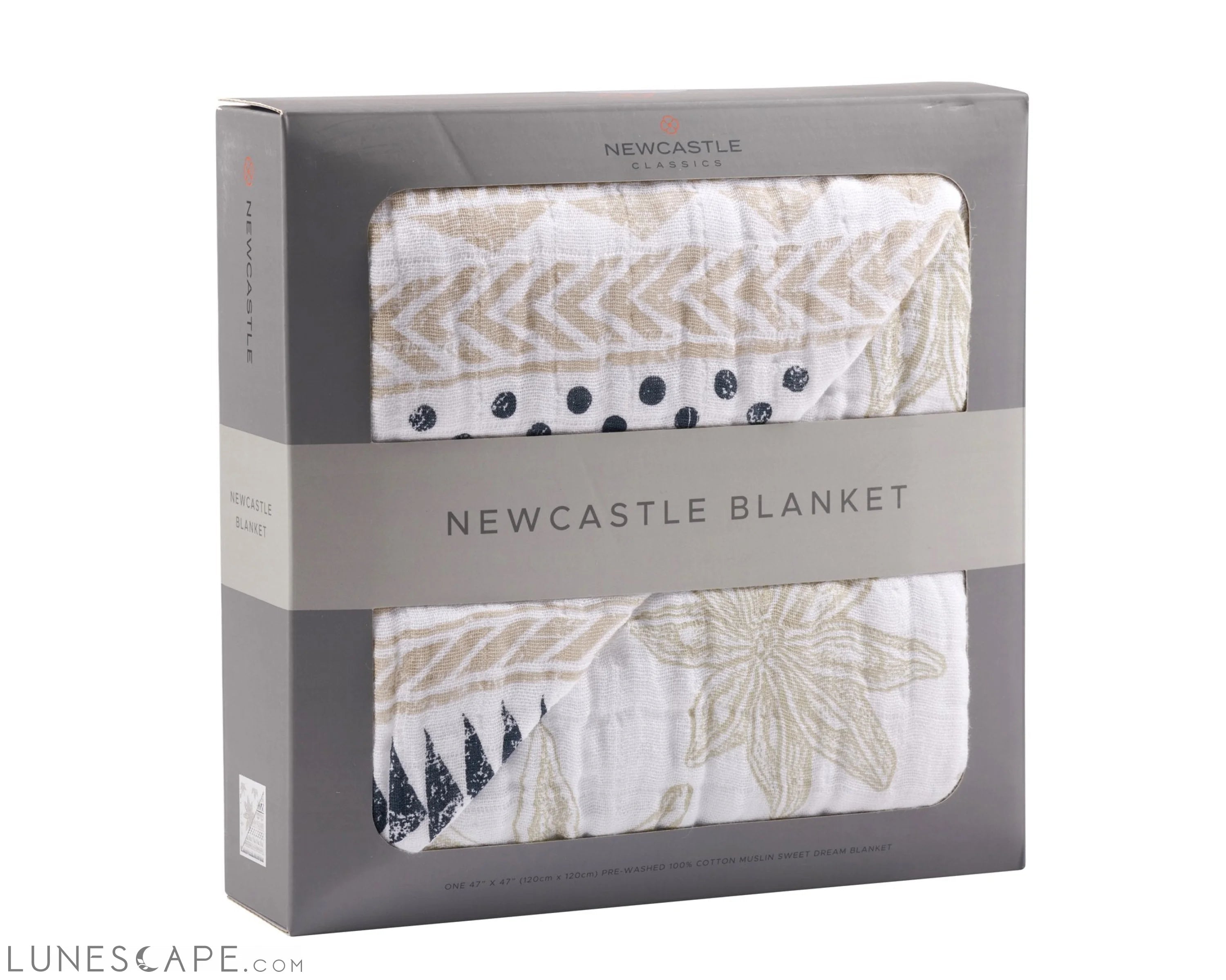 Pyramid and Boho Fields Cotton Muslin Newcastle Blanket LUNESCAPE
