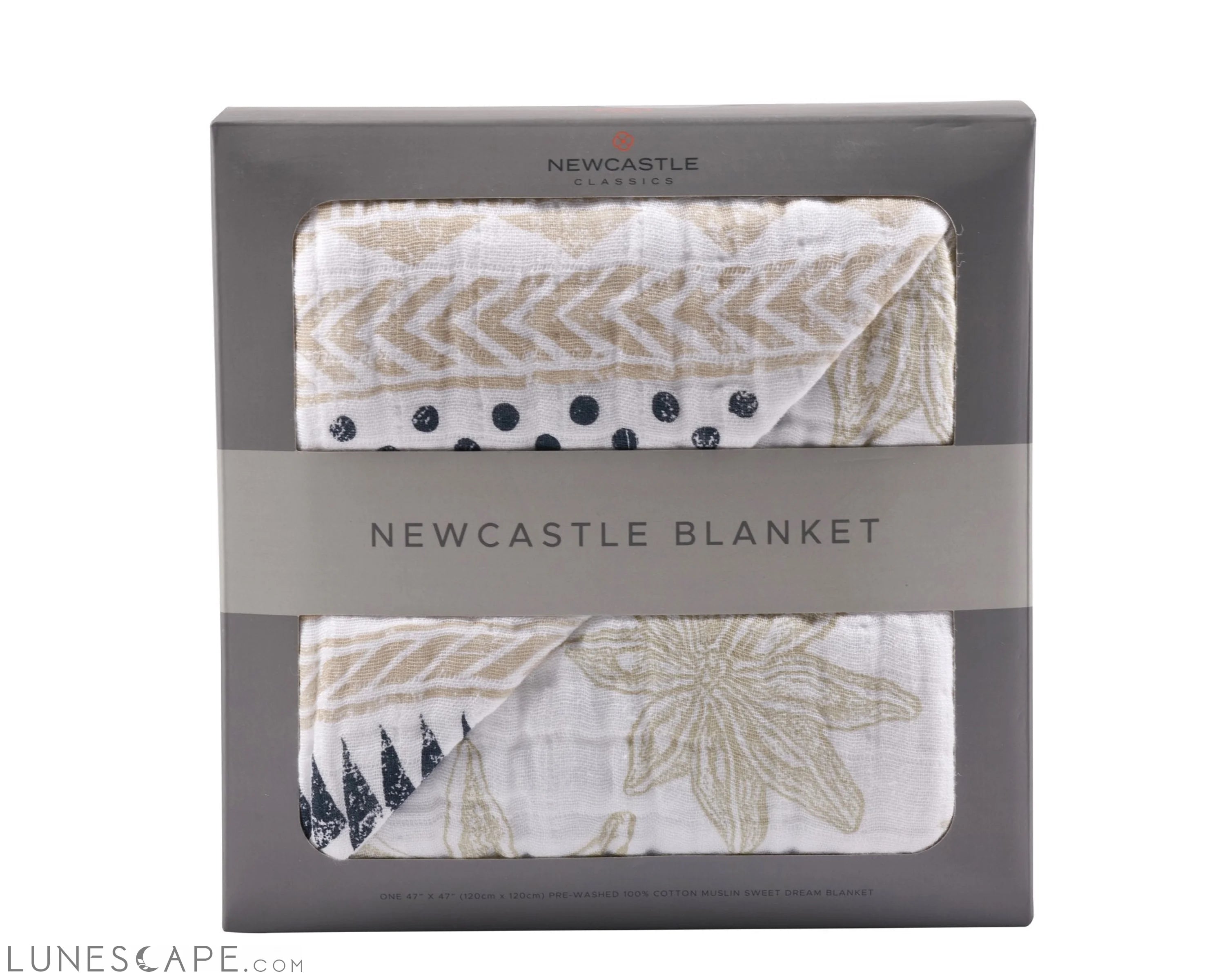 Pyramid and Boho Fields Cotton Muslin Newcastle Blanket LUNESCAPE
