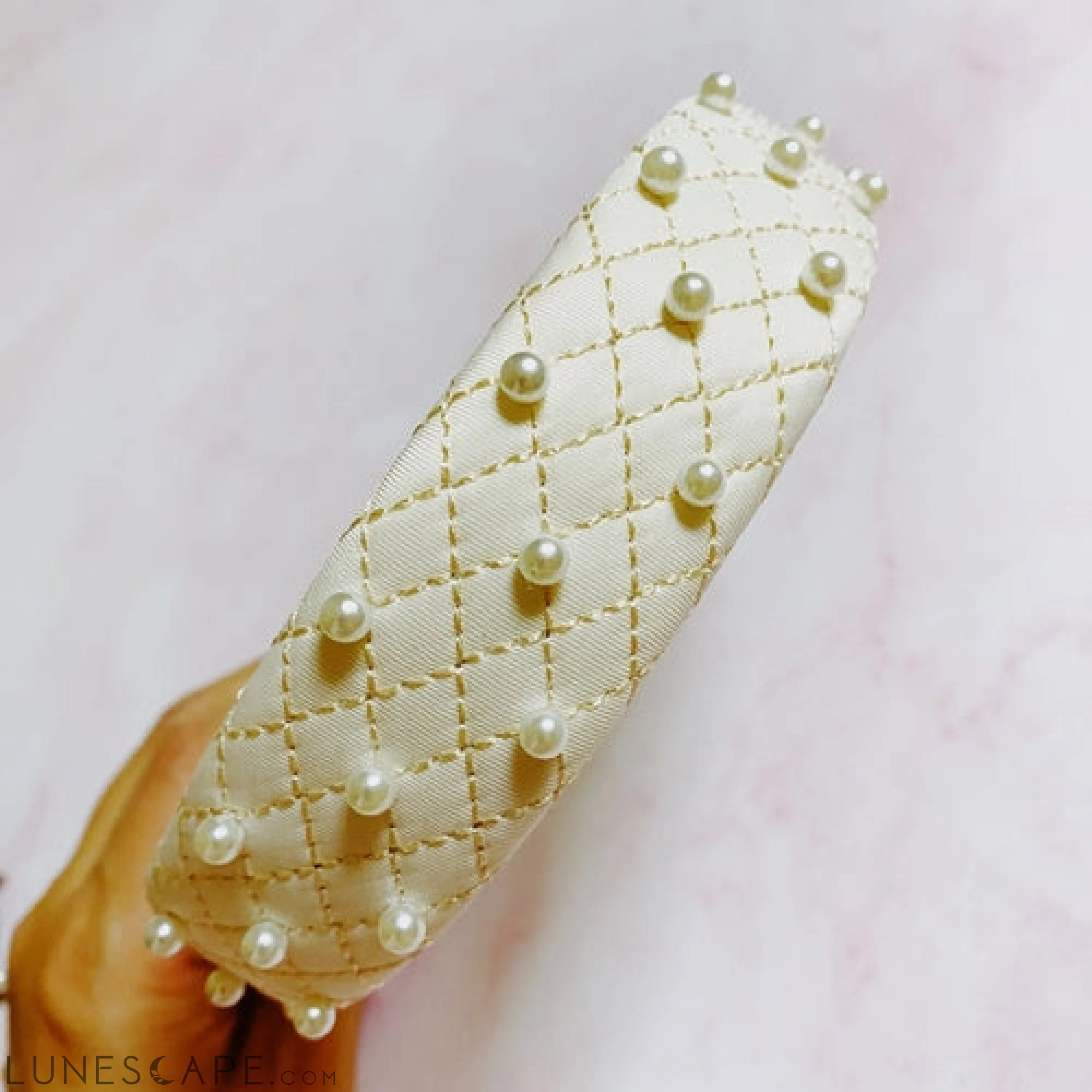 Quilted Elegance Pearl Headband LUNESCAPE
