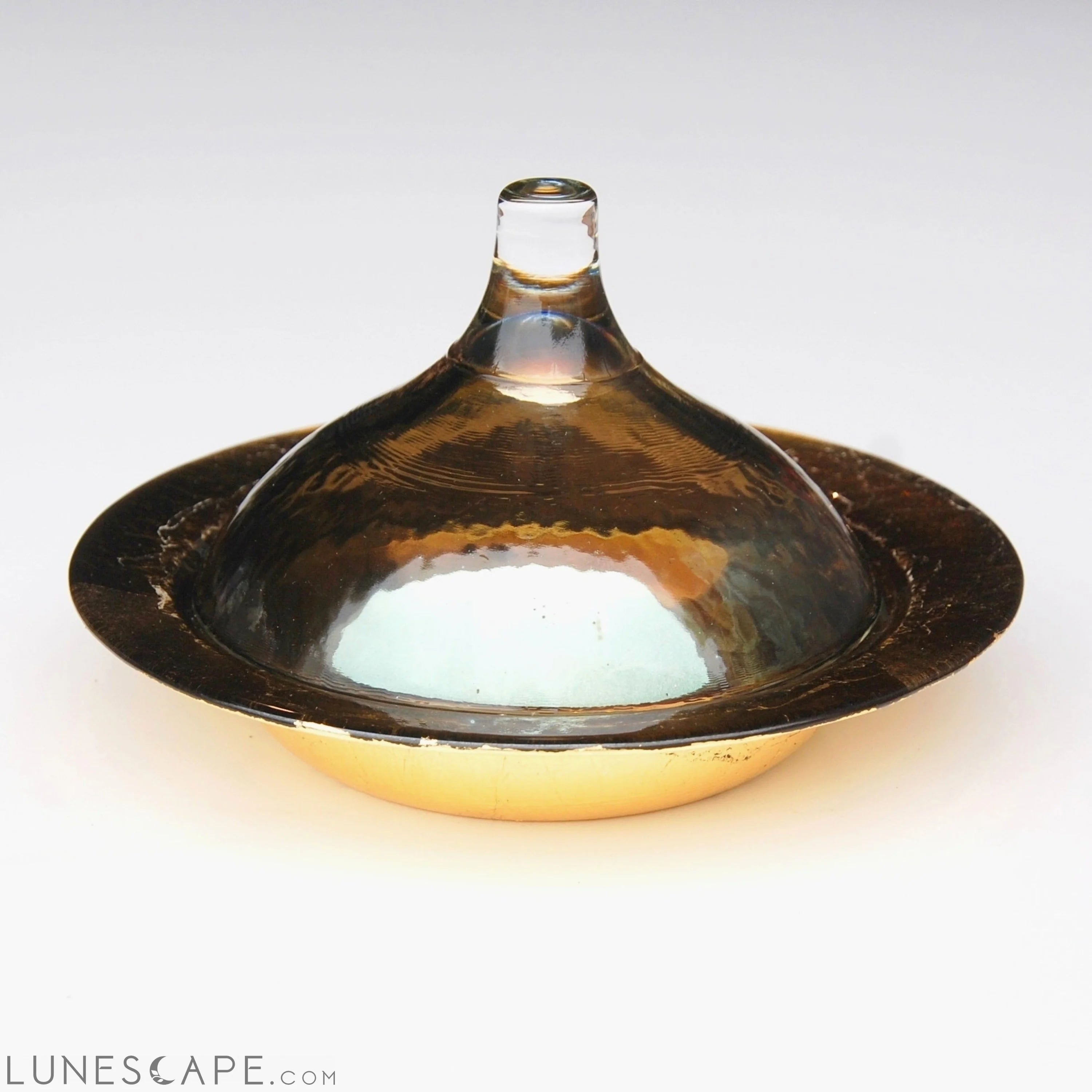 RABAT 5.5" Gold/Smoke Covered Dish LUNESCAPE