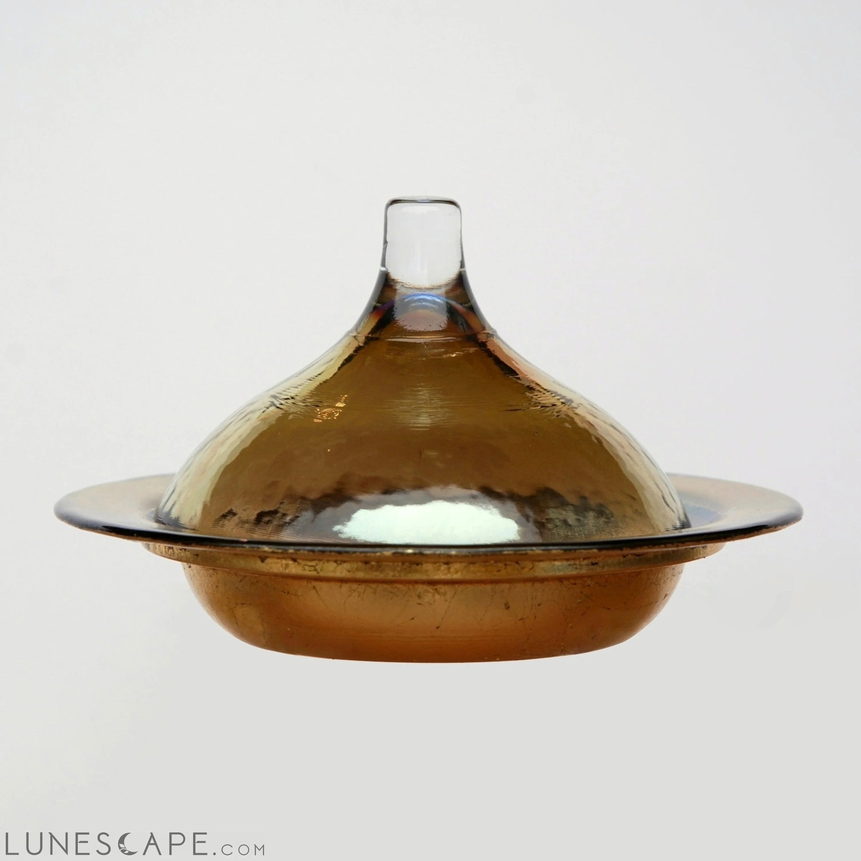RABAT 5.5" Gold/Smoke Covered Dish LUNESCAPE