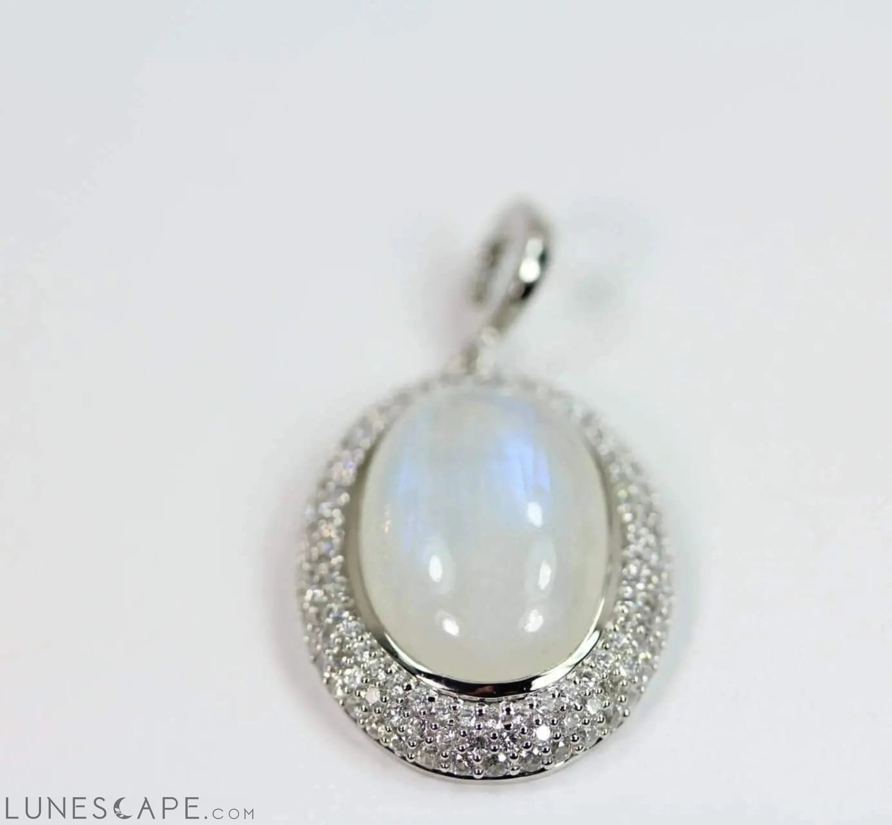 Rainbow Moonstone Necklace Pendant LUNESCAPE