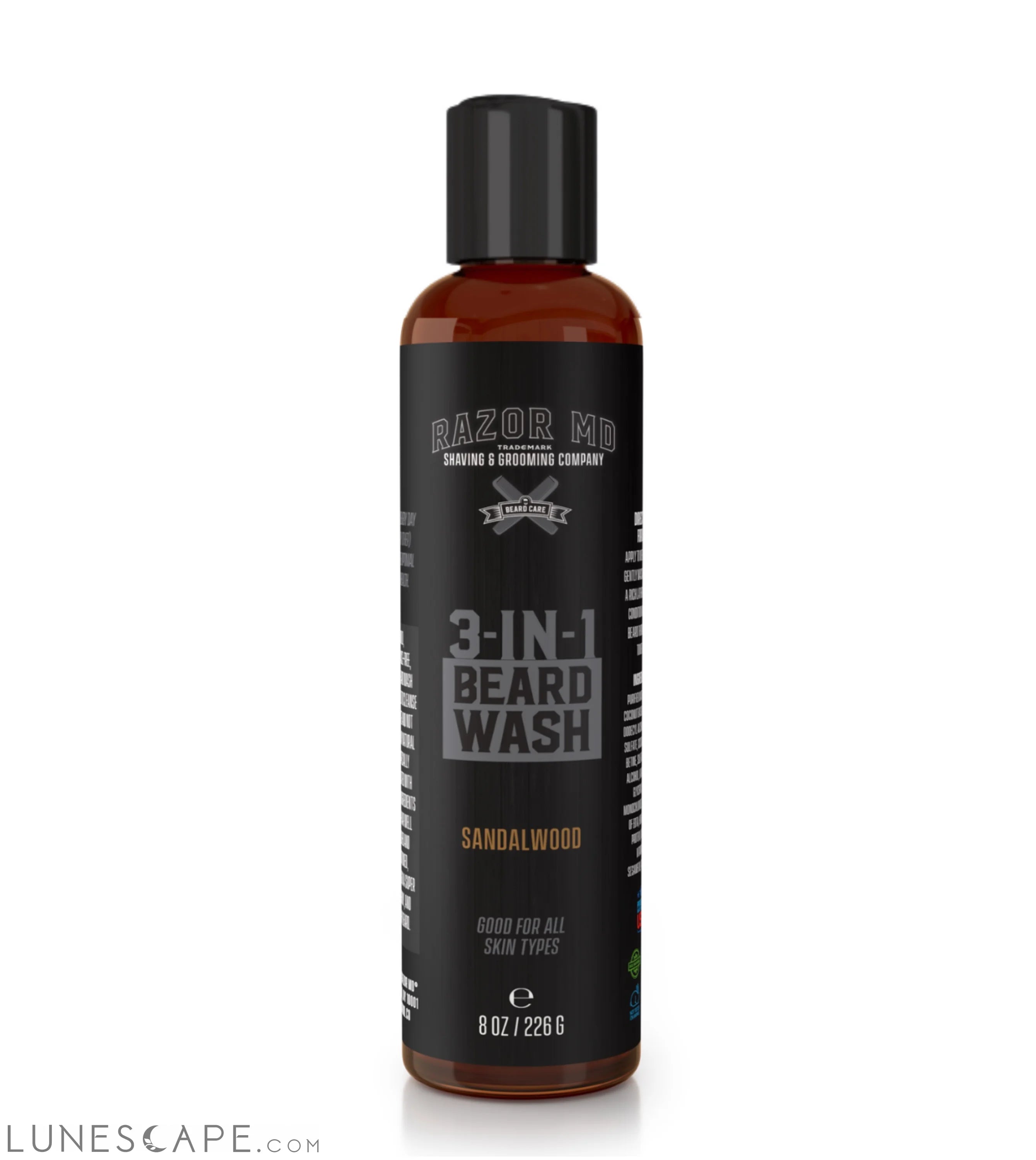 RAZOR MD 3 in 1 Beard Wash - 8oz LUNESCAPE
