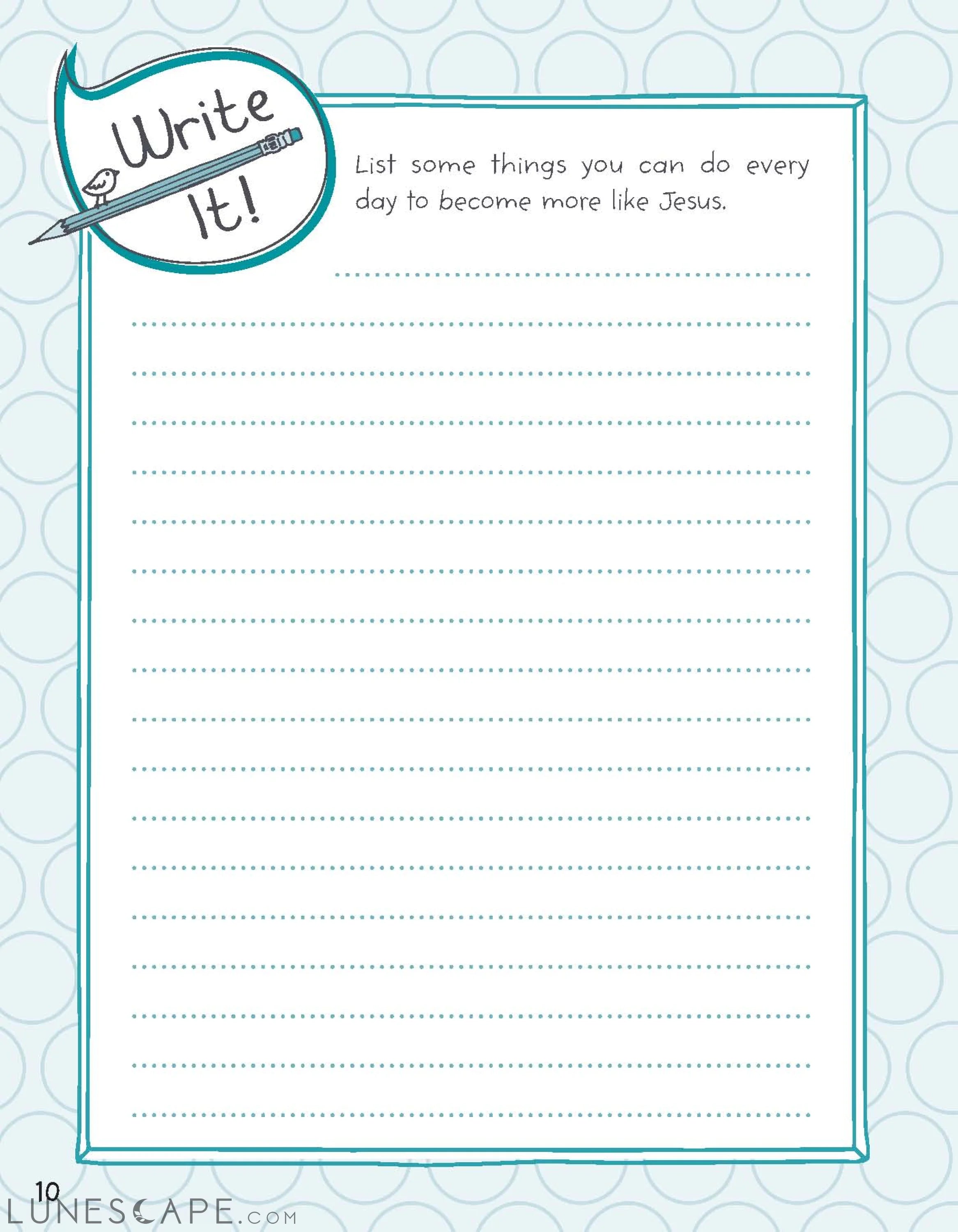 Read It! Pray It! Write It! Draw It! Do It! LUNESCAPE