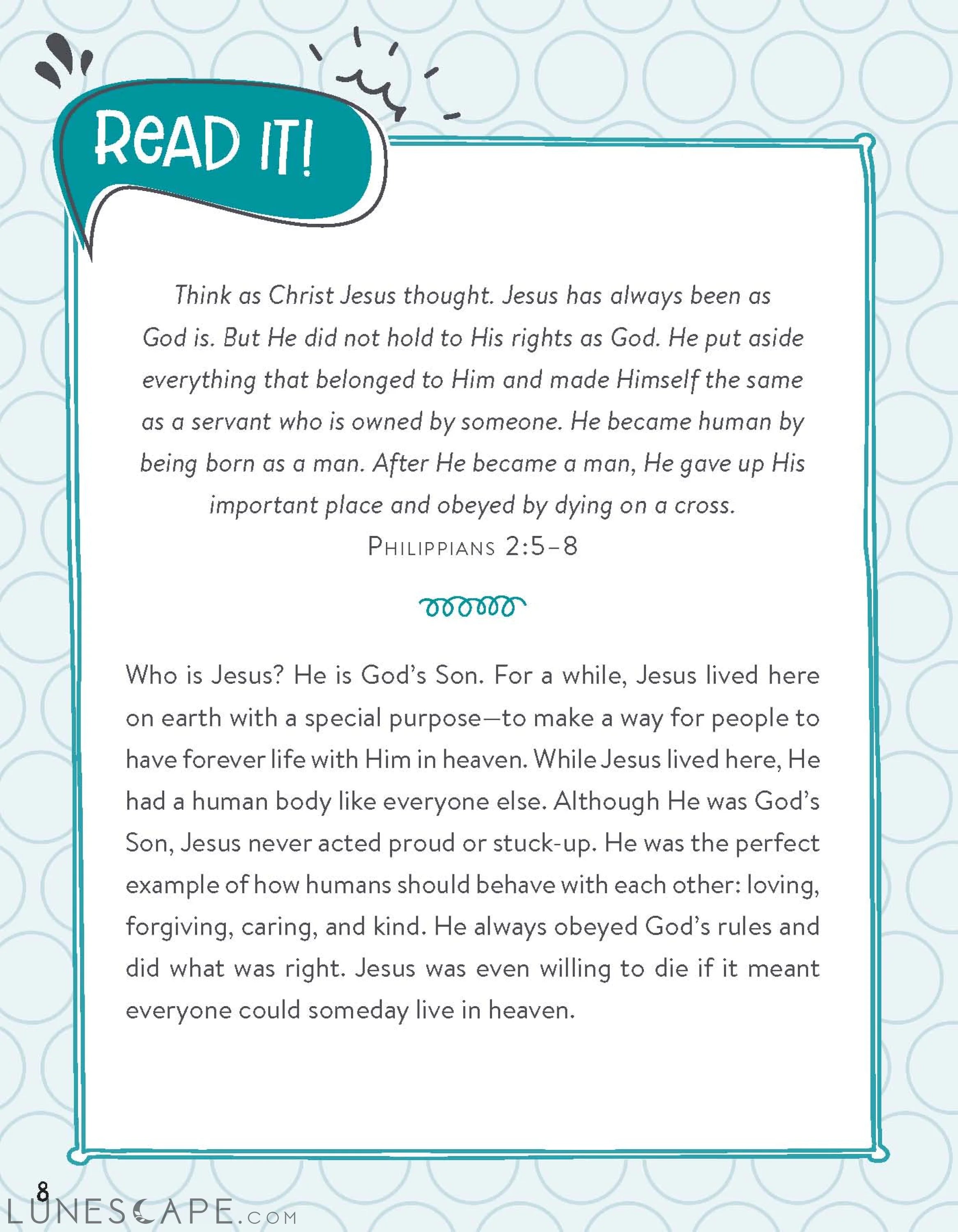Read It! Pray It! Write It! Draw It! Do It! LUNESCAPE