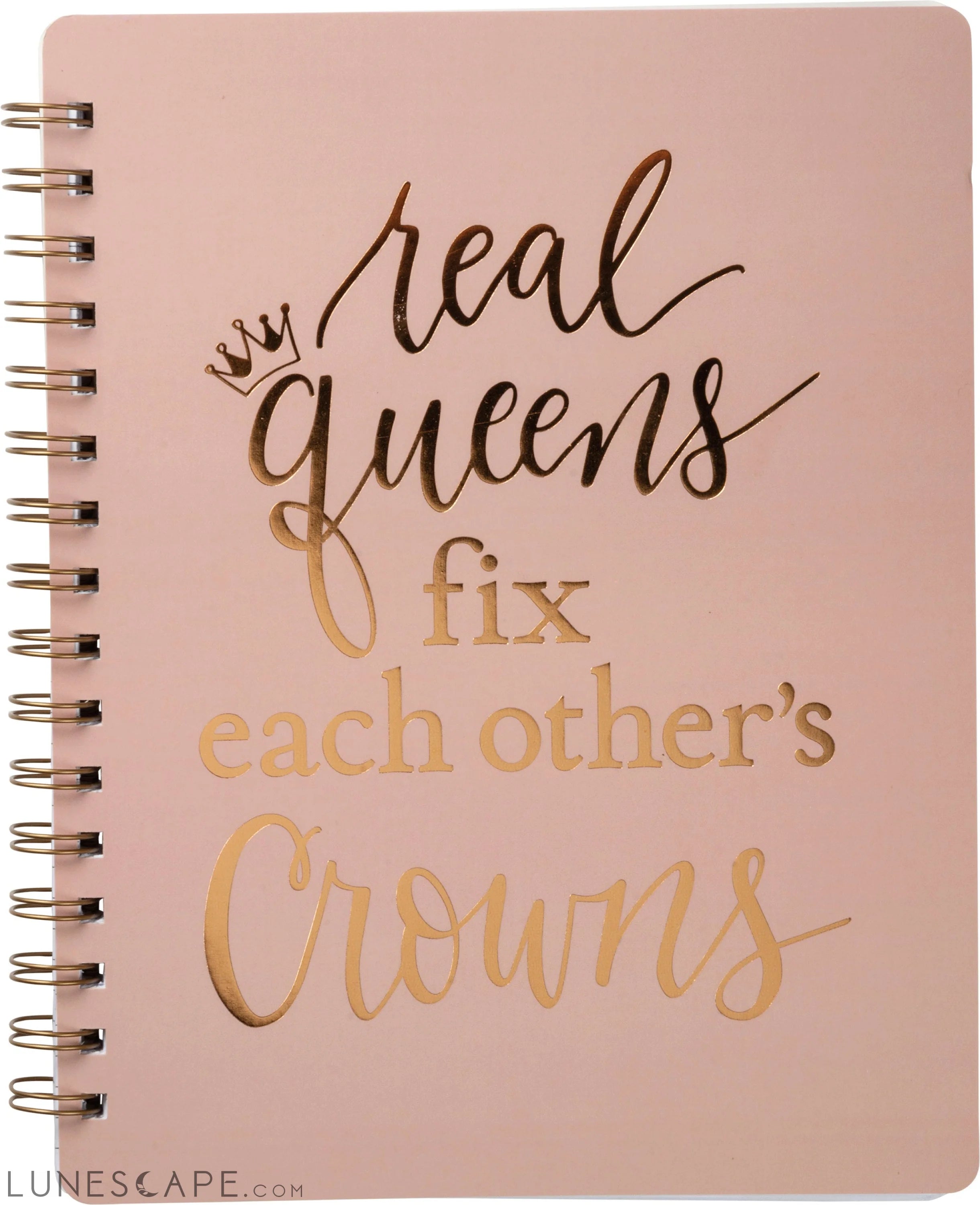 Real Queens Fix Each Other's Crowns Spiral Notebook in Blush Palette | LUNESCAPE