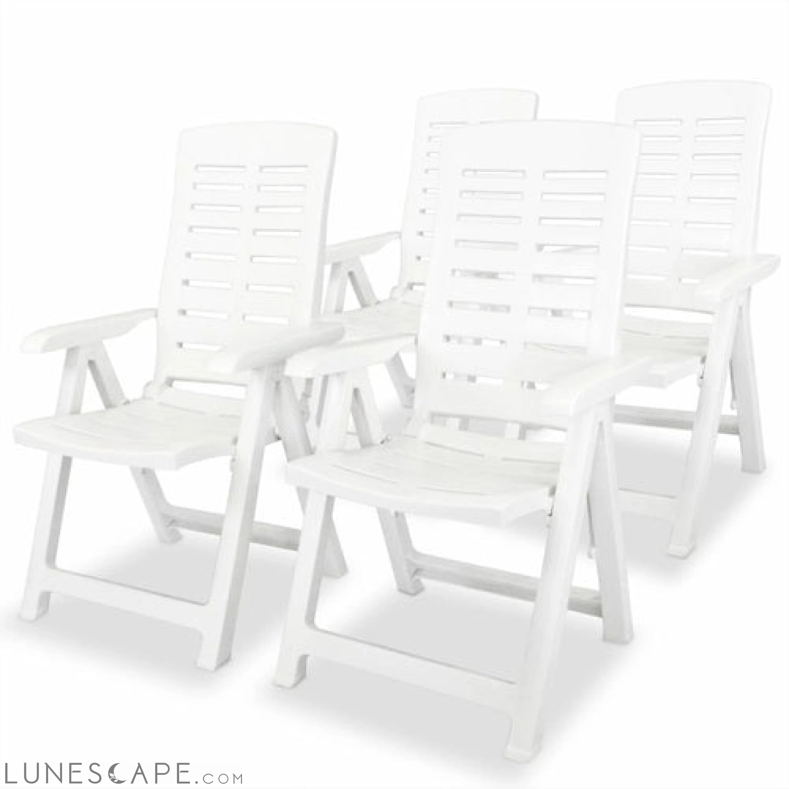 Reclining Garden Chairs 2 pcs Plastic White LUNESCAPE