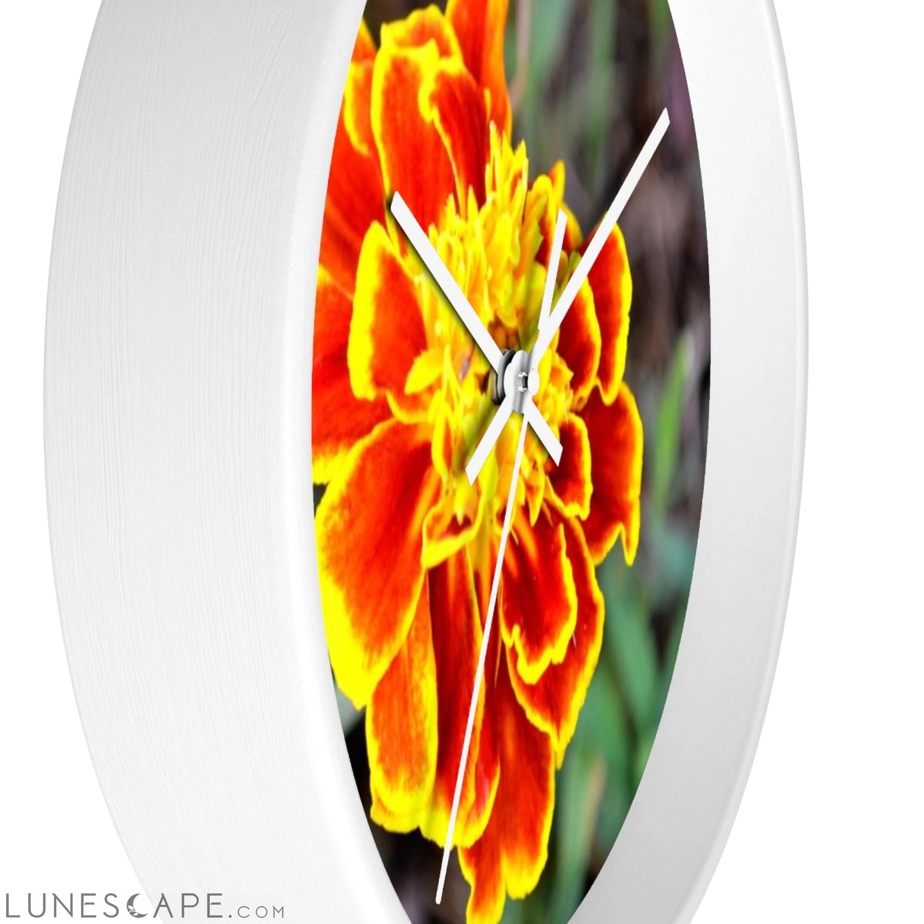 Red and Yellow Flower Wall clock LUNESCAPE