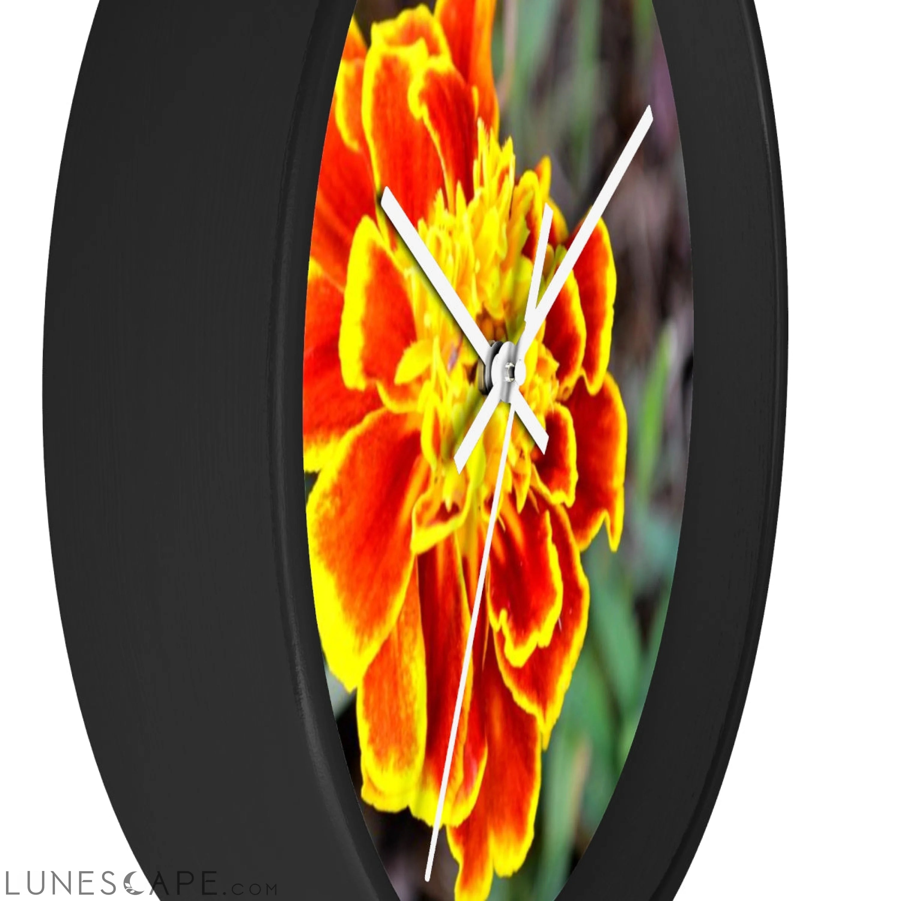 Red and Yellow Flower Wall clock LUNESCAPE