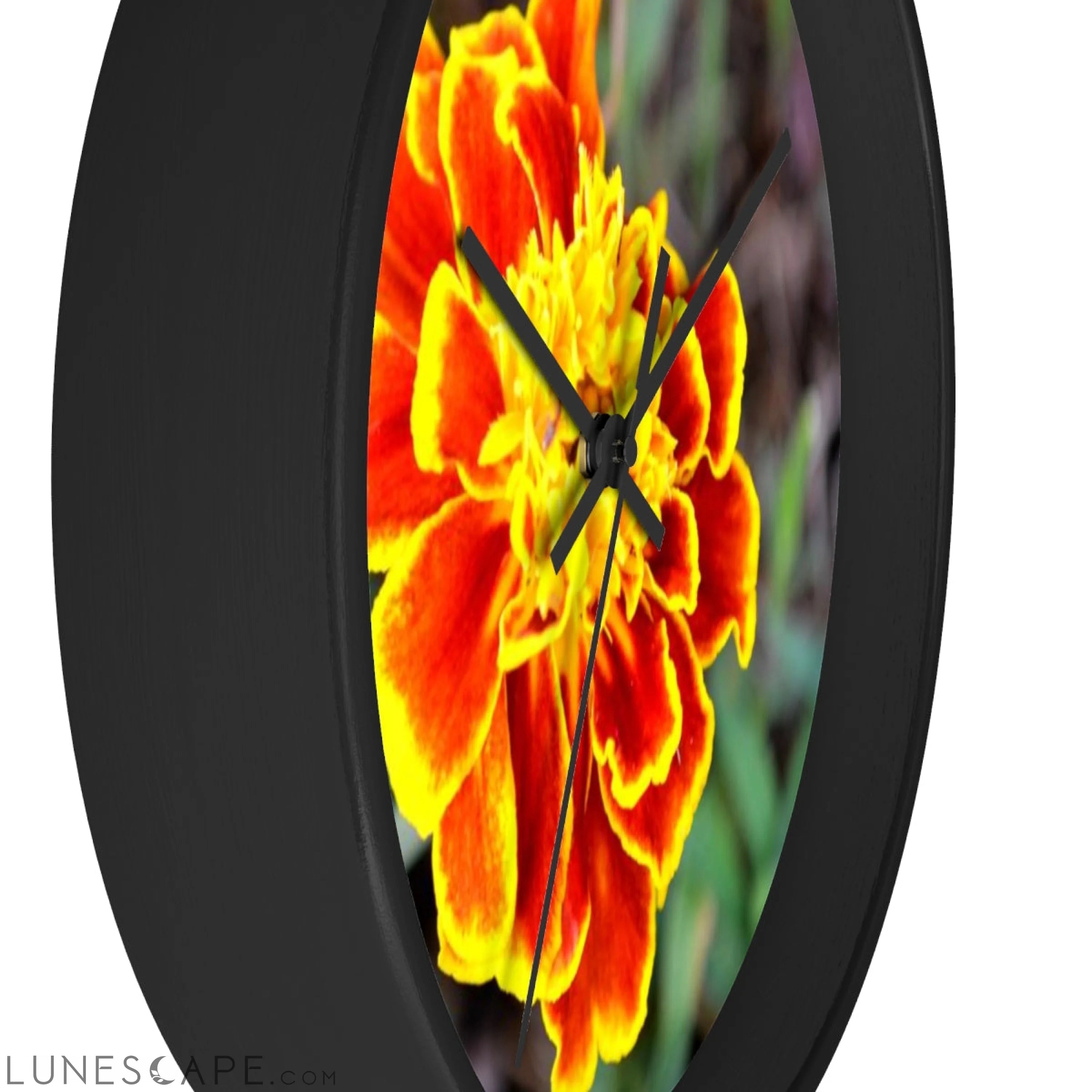 Red and Yellow Flower Wall clock LUNESCAPE