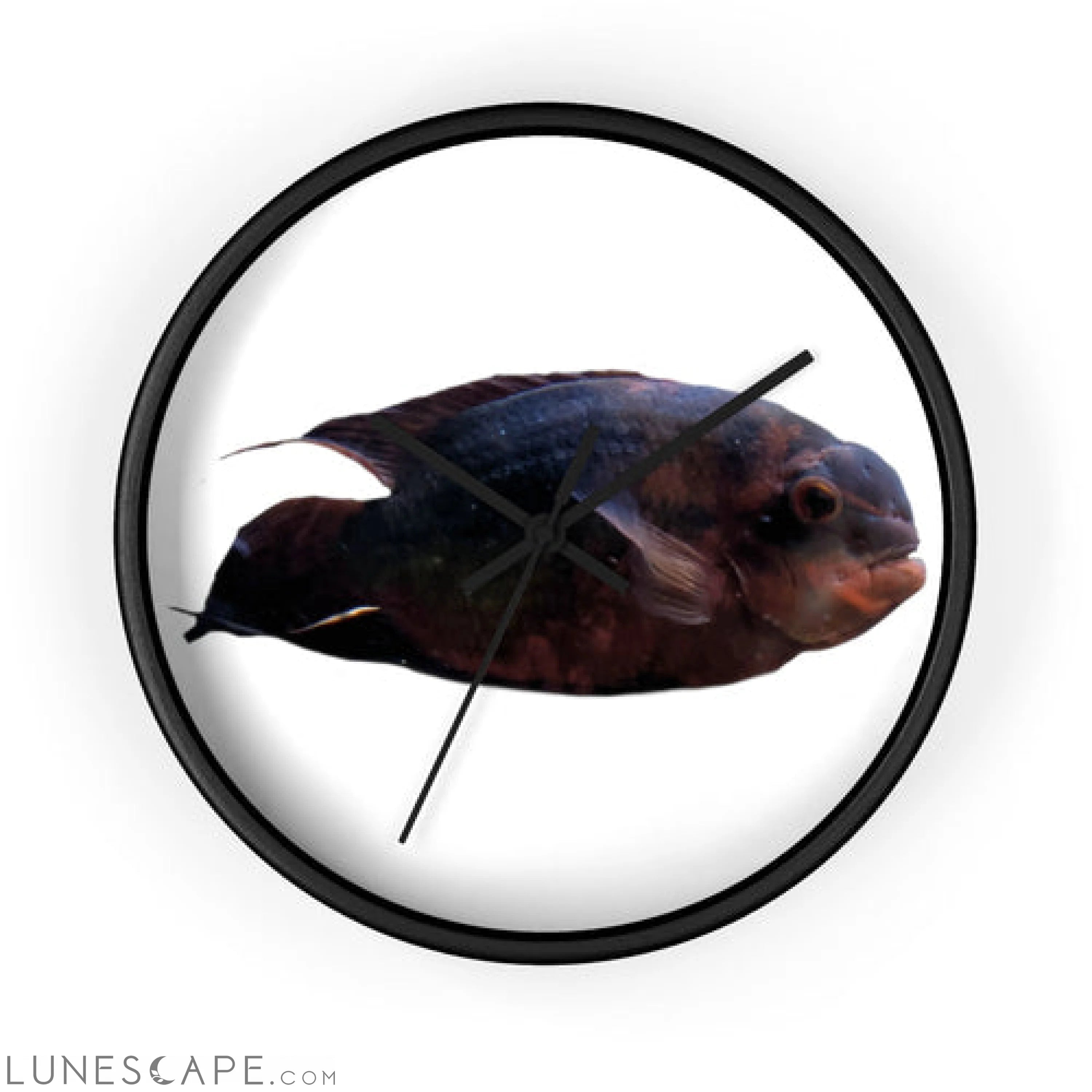 Red Black Fish Wall clock LUNESCAPE