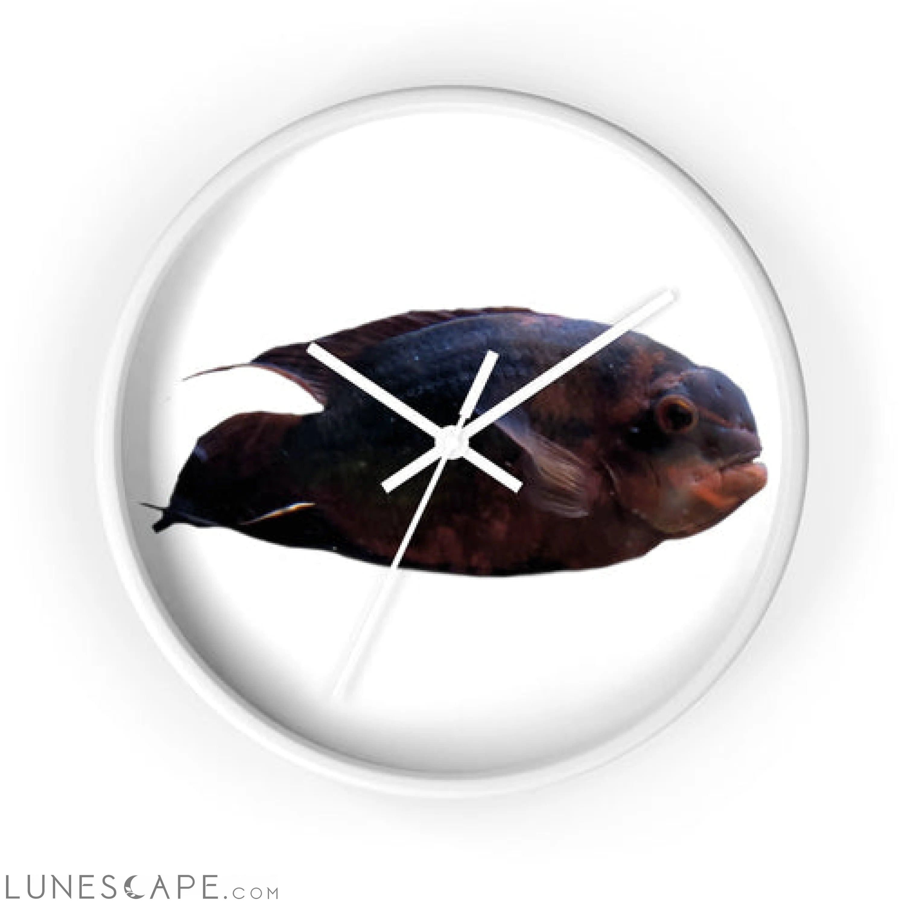 Red Black Fish Wall clock LUNESCAPE