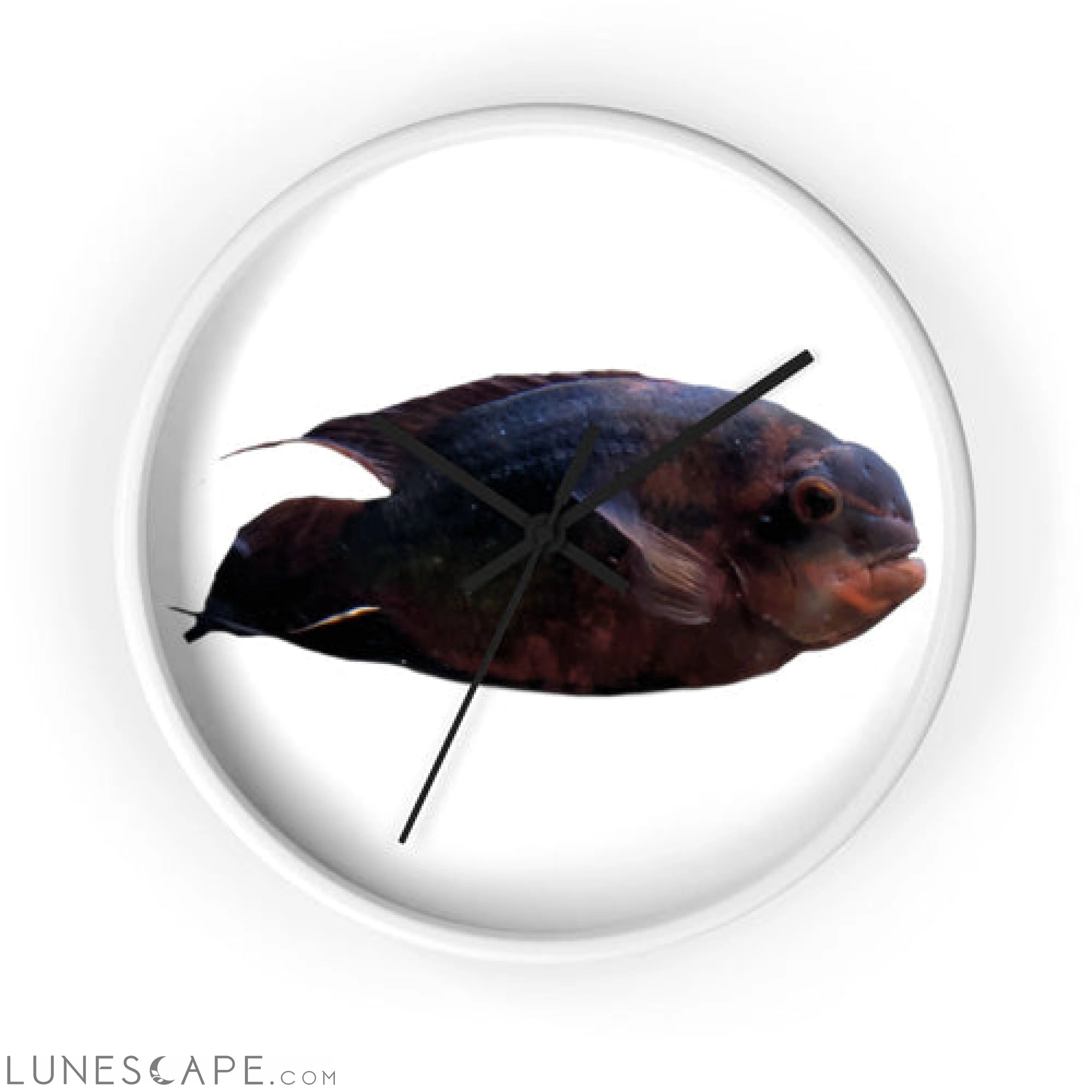 Red Black Fish Wall clock LUNESCAPE