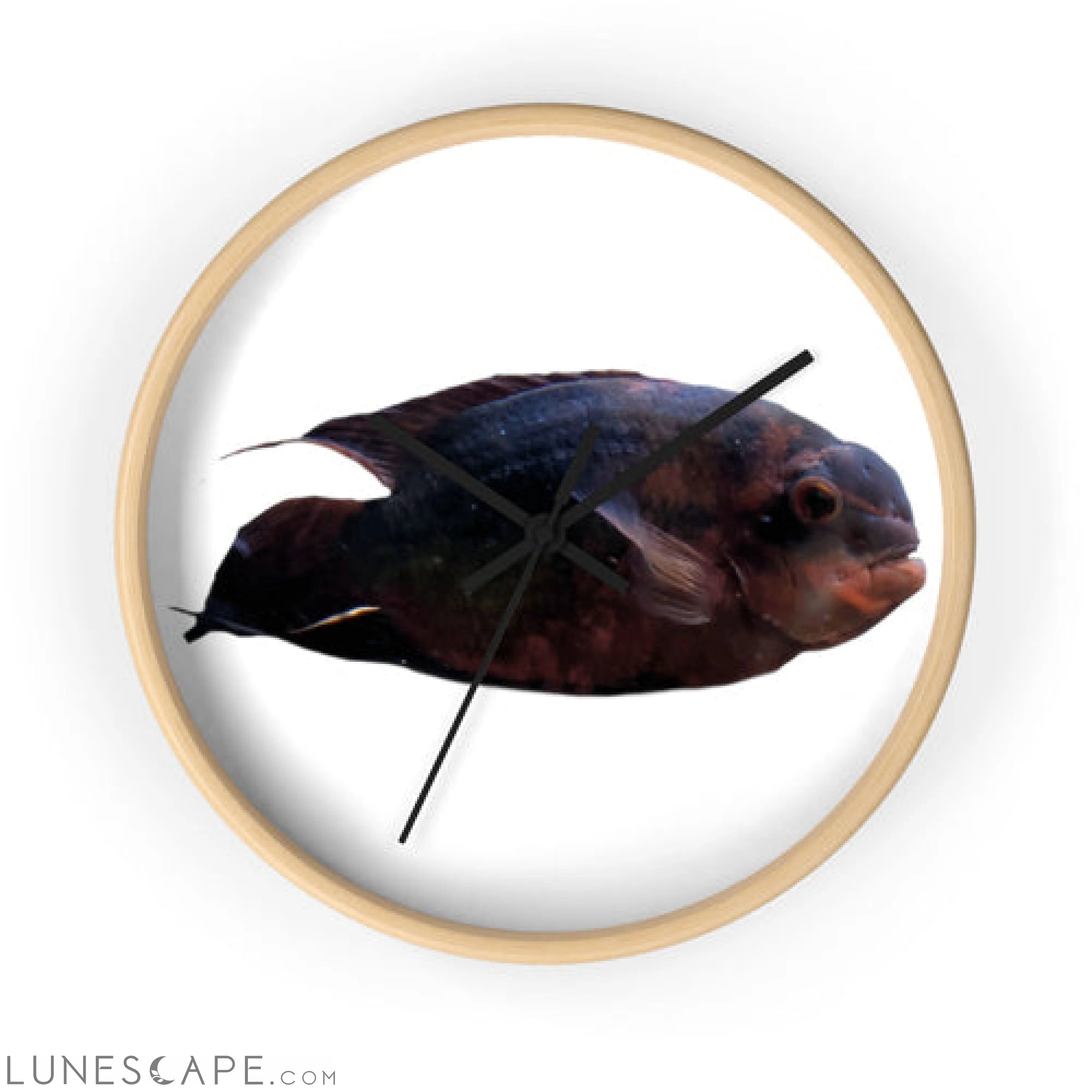 Red Black Fish Wall clock LUNESCAPE