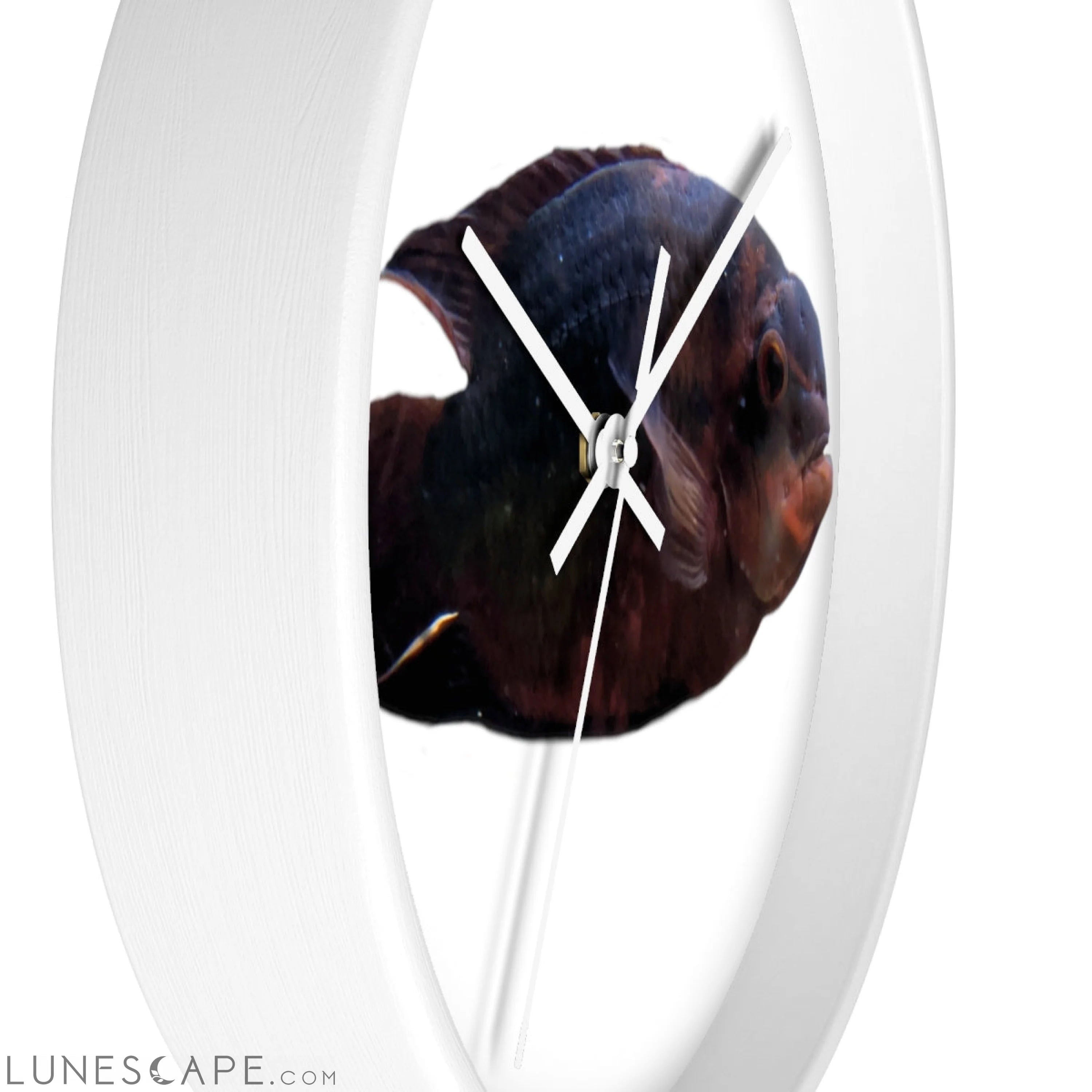 Red Black Fish Wall clock LUNESCAPE