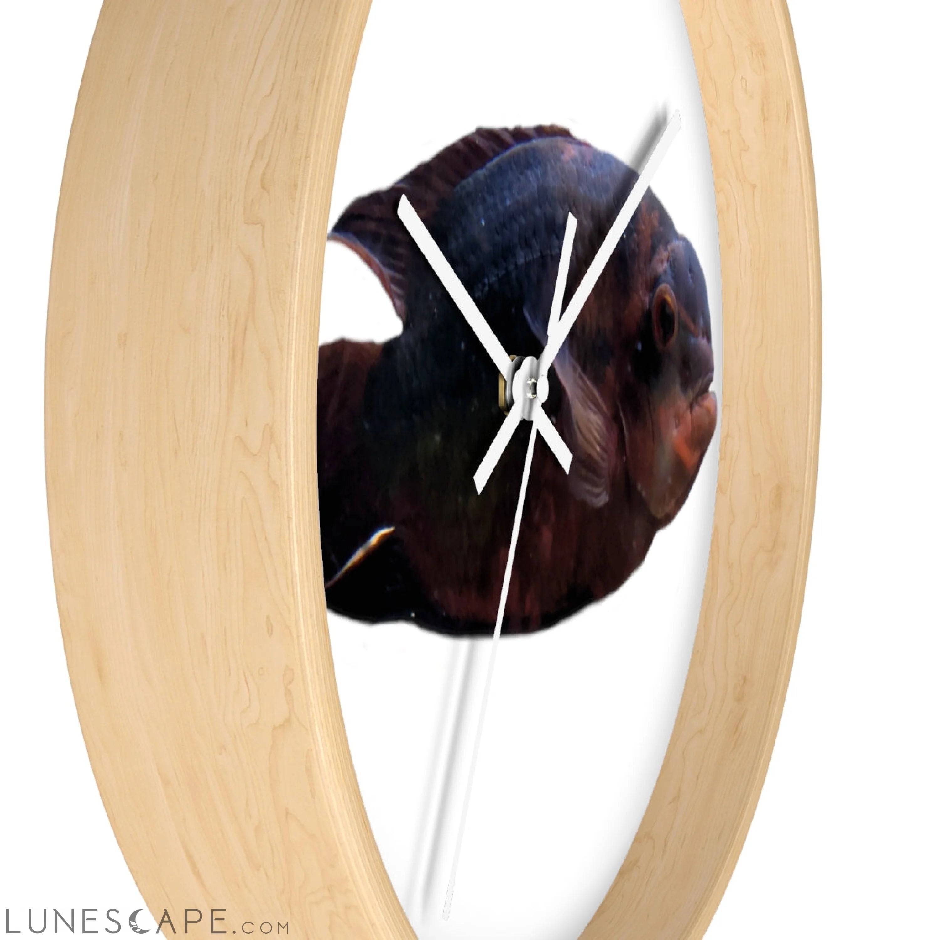 Red Black Fish Wall clock LUNESCAPE