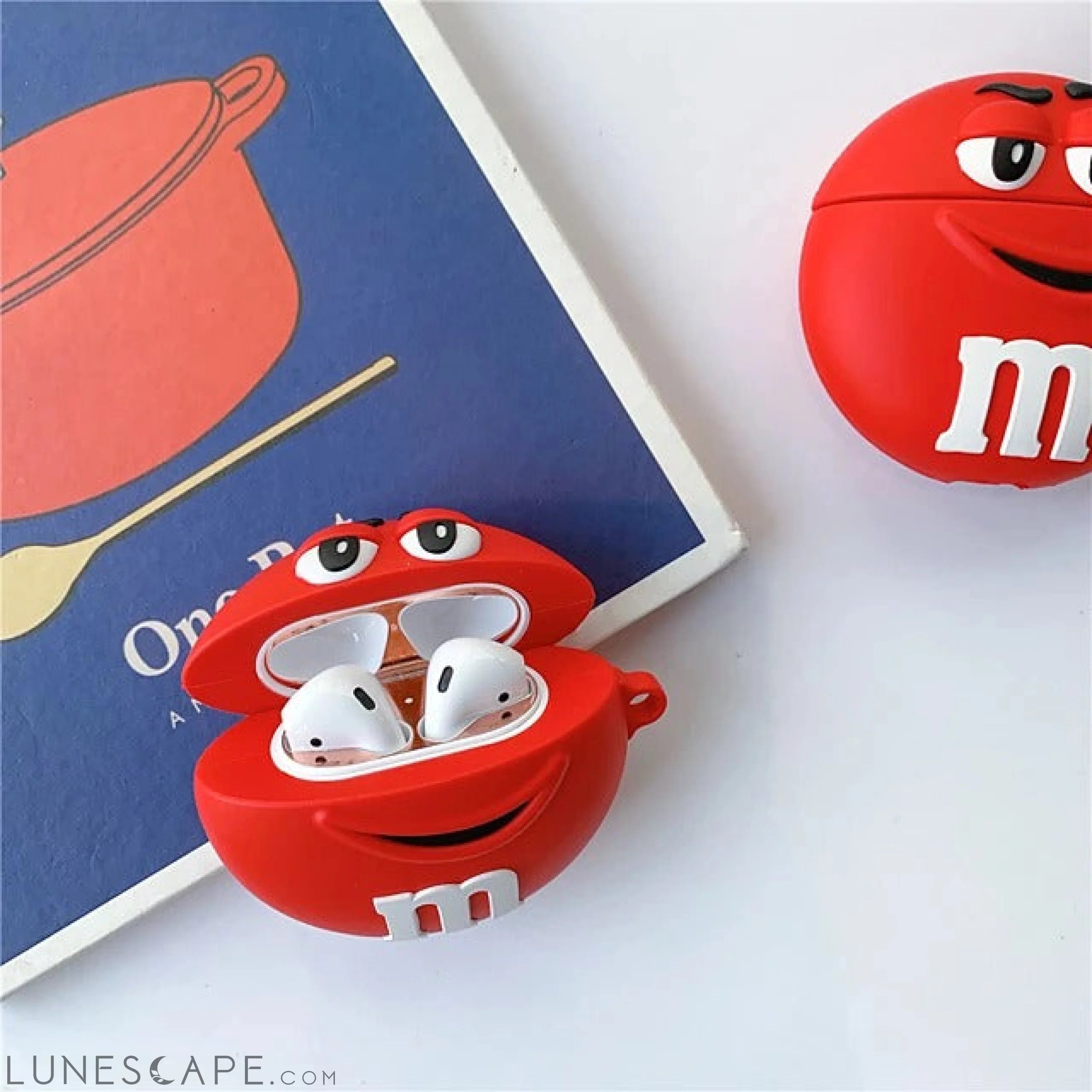 Red M&M AirPods Case LUNESCAPE