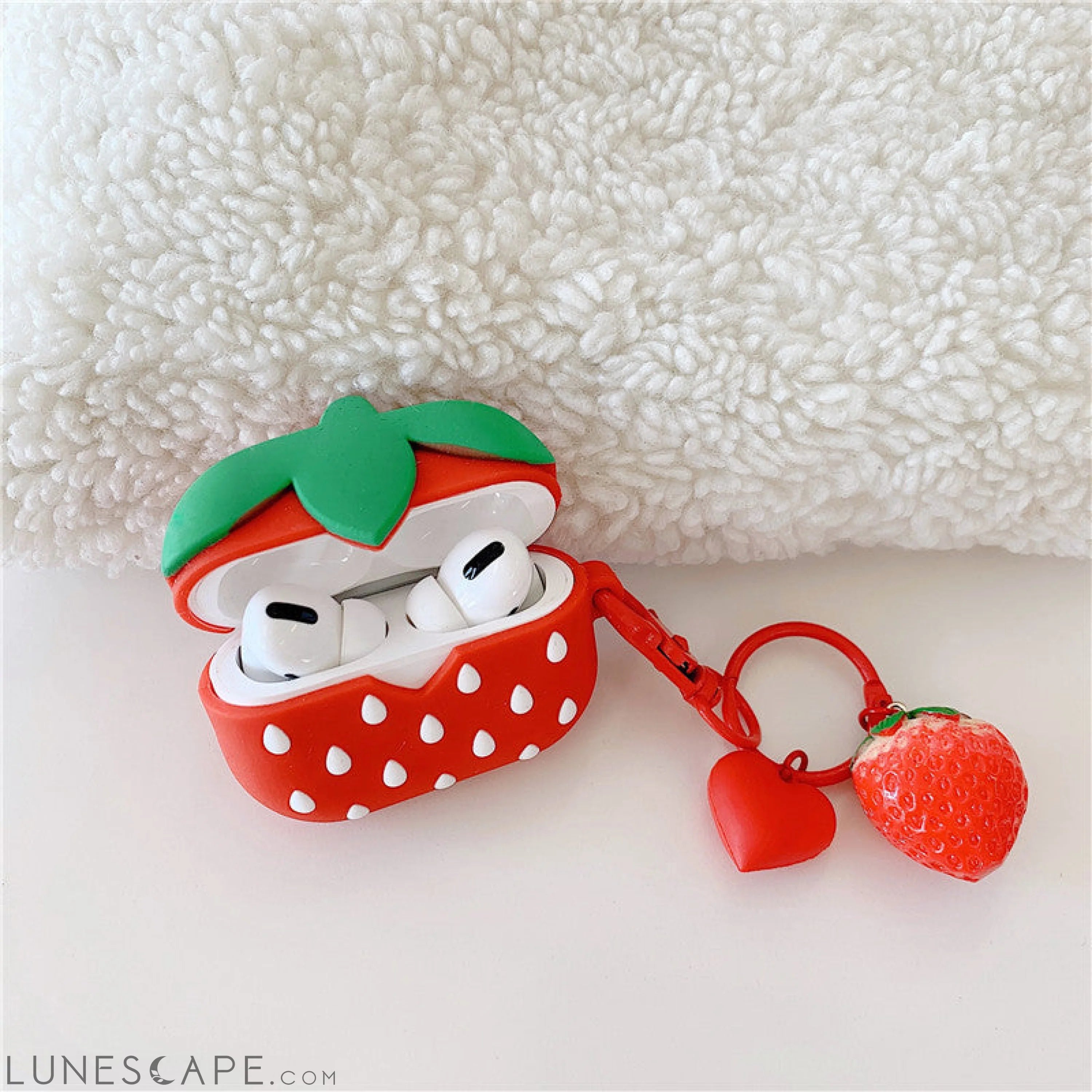 Red Strawberry AirPods Case LUNESCAPE