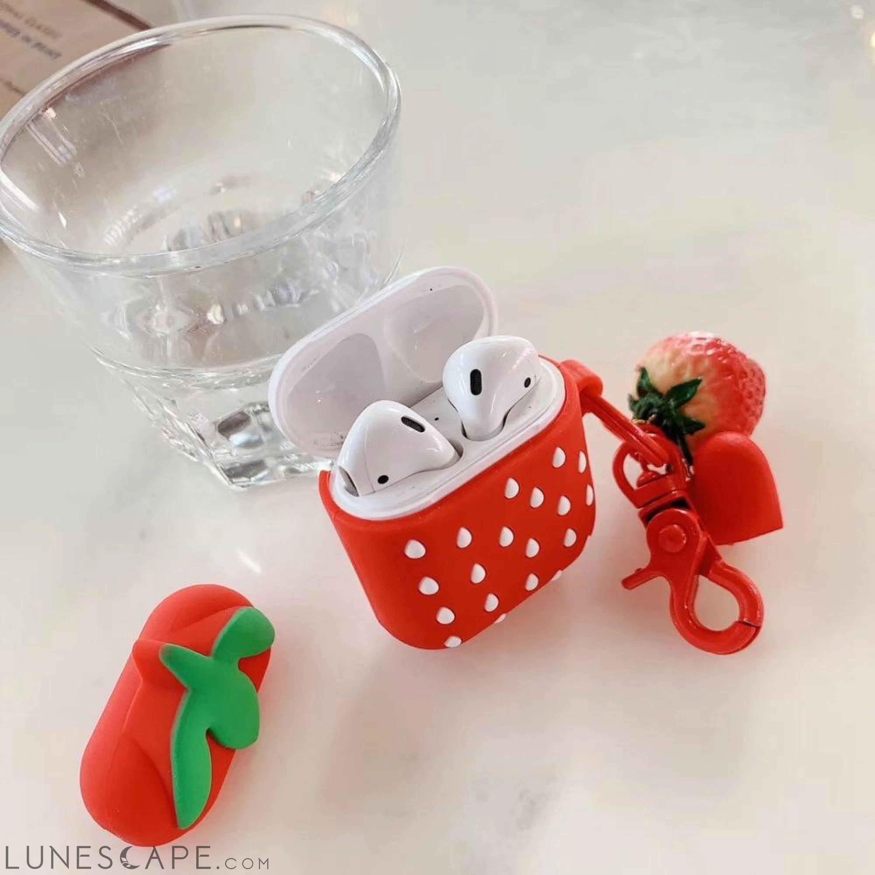 Red Strawberry AirPods Case LUNESCAPE