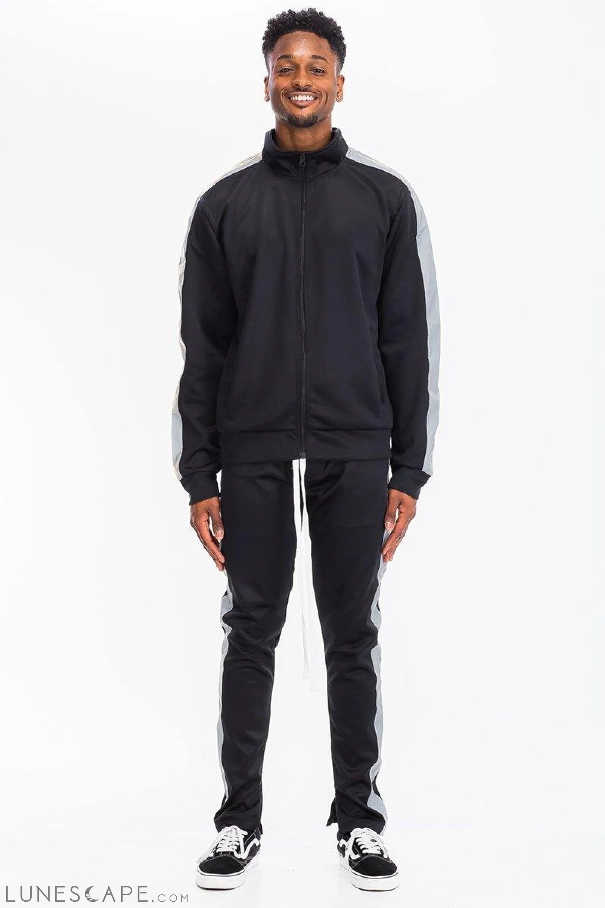 REFLECTIVE SINGLE STRIPE TRACK SET - Black LUNESCAPE