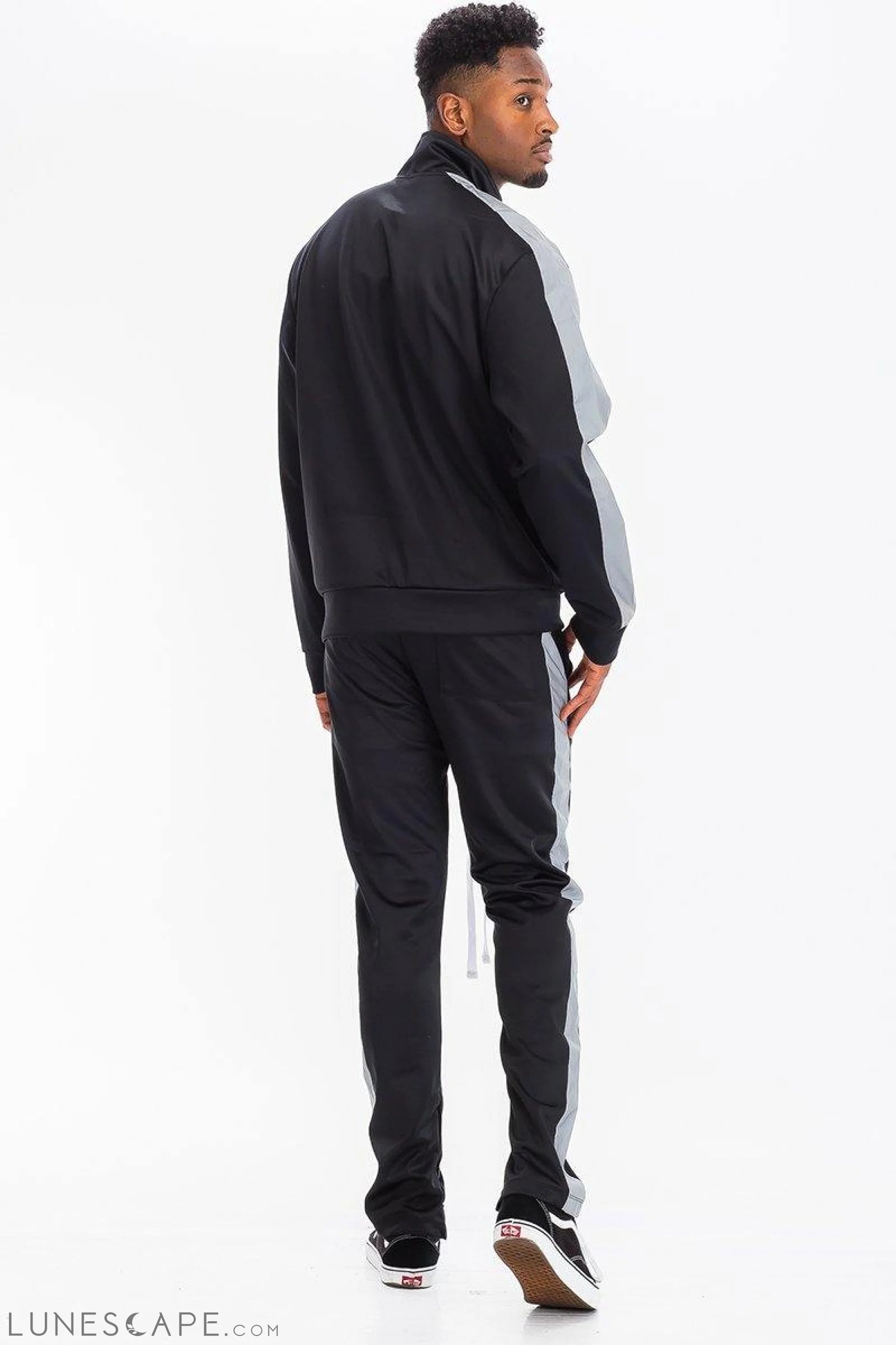 REFLECTIVE SINGLE STRIPE TRACK SET - Black LUNESCAPE