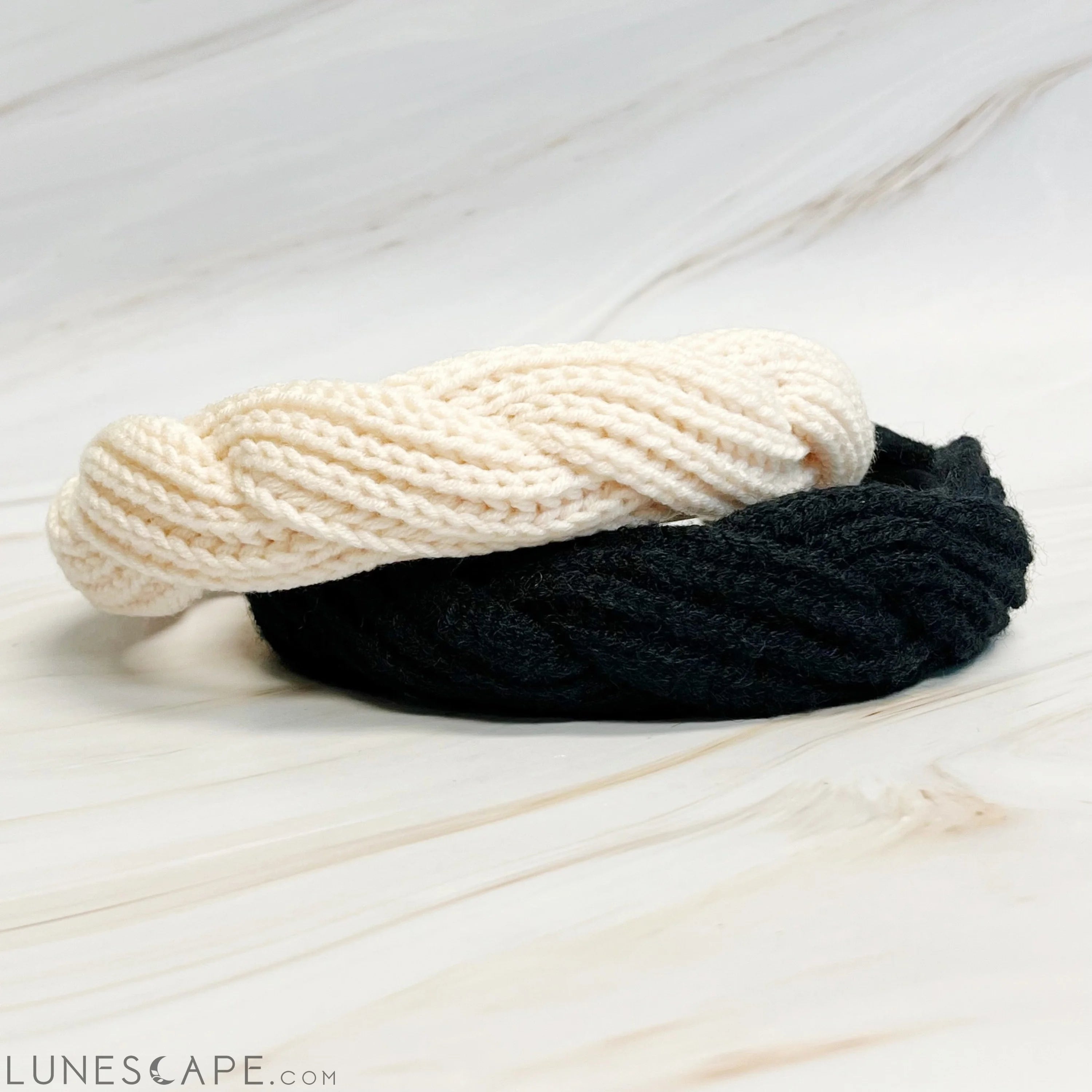 Retro Yarn Knit Braided Headband LUNESCAPE