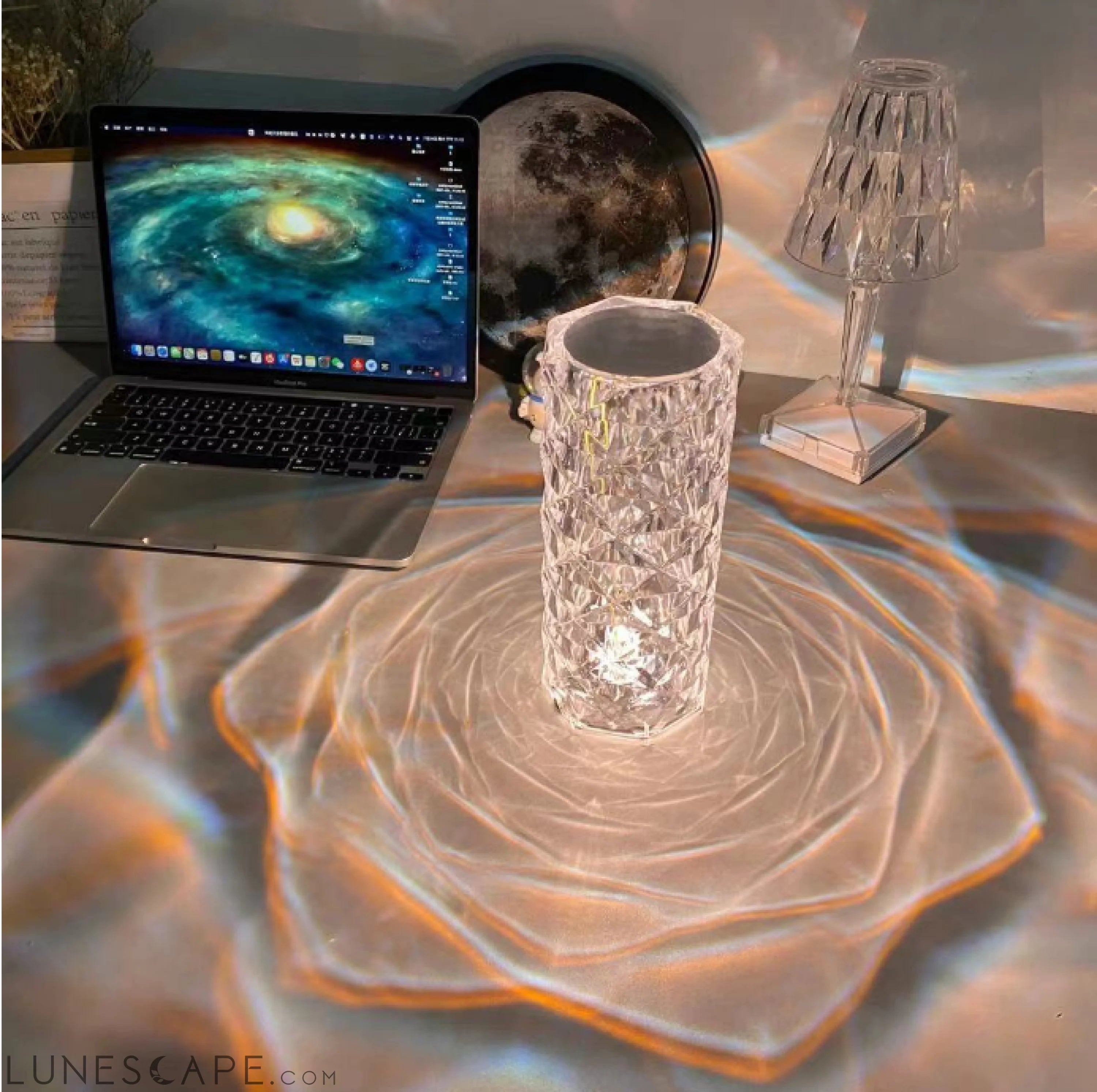 RGB Creative Rose Crystal, Lamp-Touch Control-Adjustable 16-Color LUNESCAPE