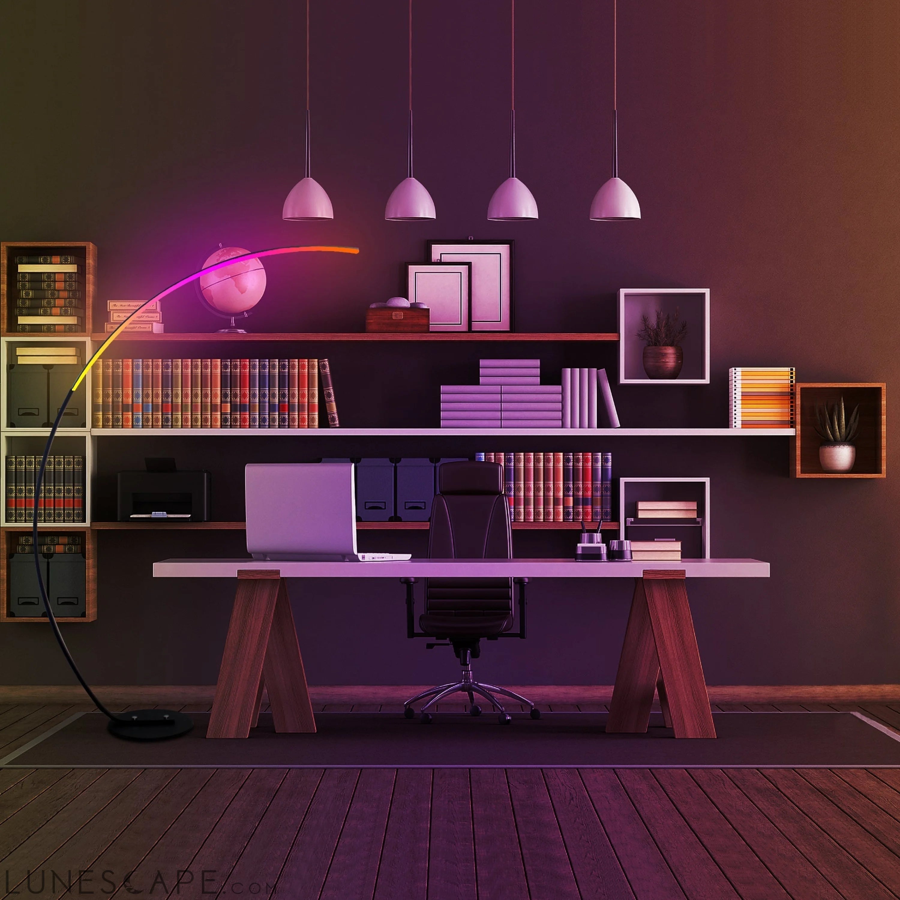 RGBW Modern Curve Floor Lamp | New Version LUNESCAPE