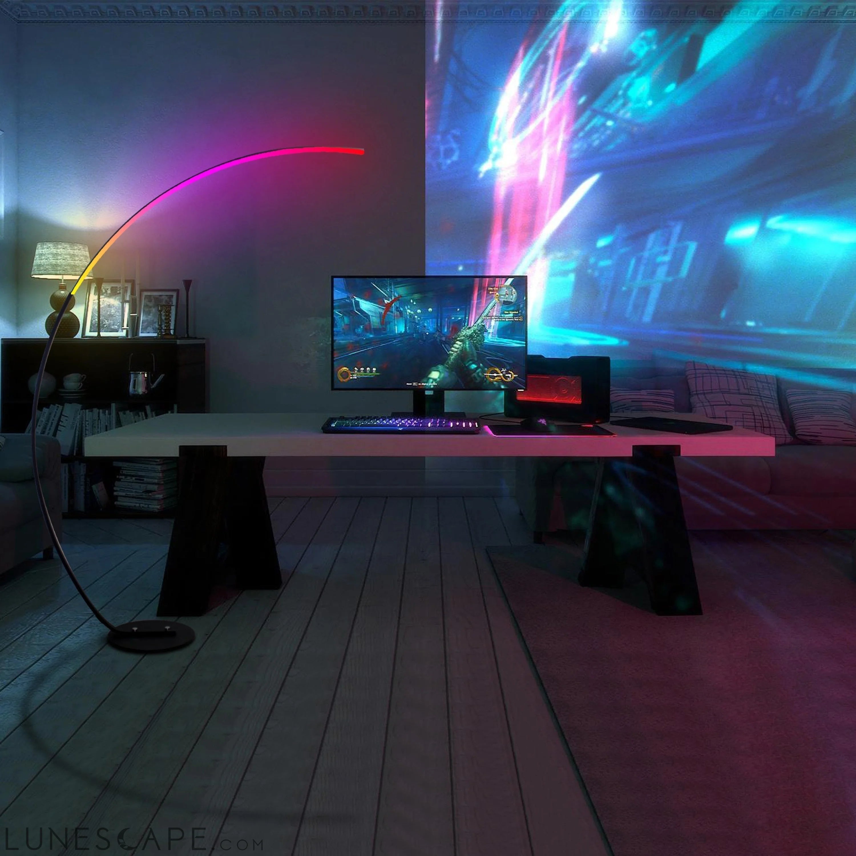 RGBW Modern Curve Floor Lamp | New Version LUNESCAPE