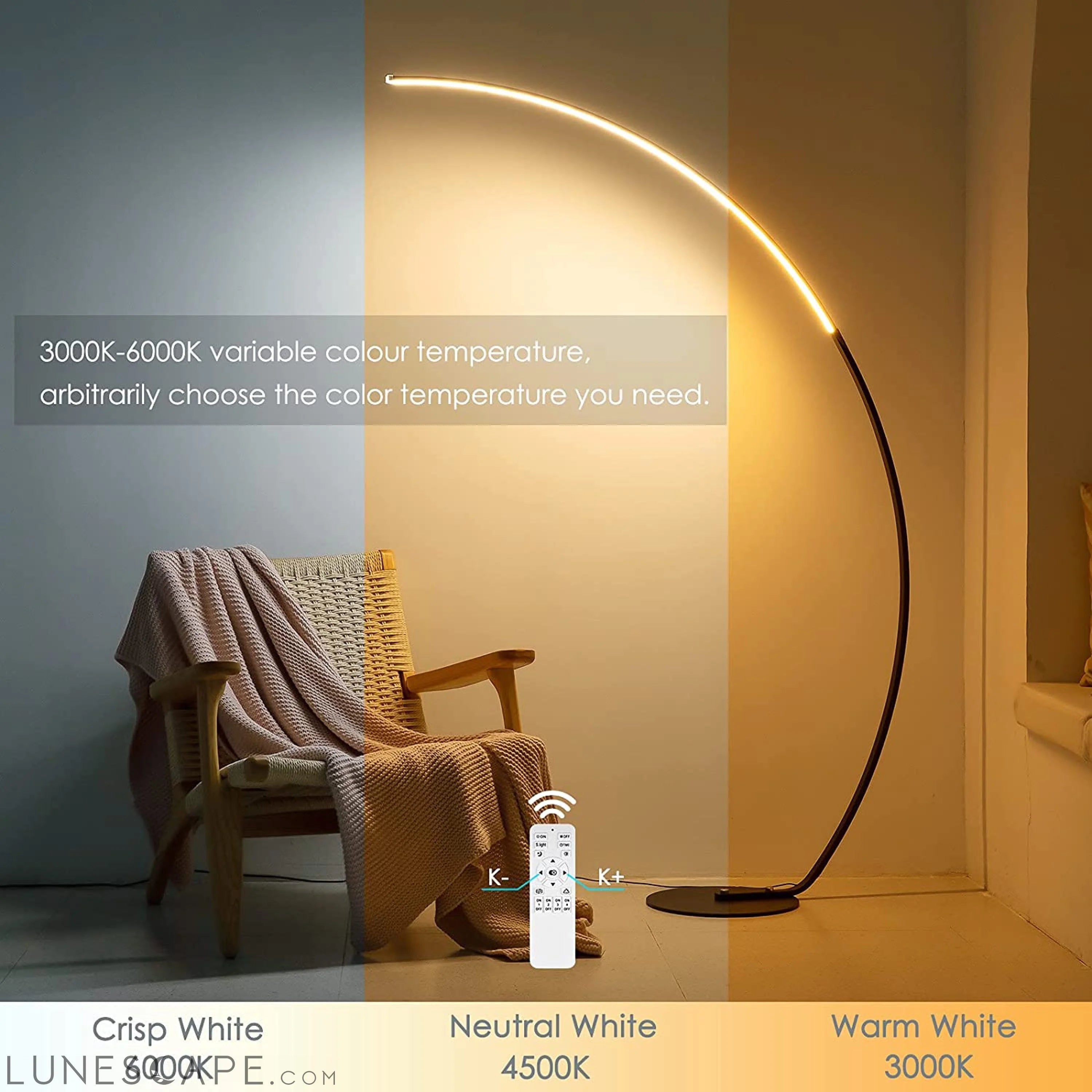 RGBW Modern Curve Floor Lamp | New Version LUNESCAPE