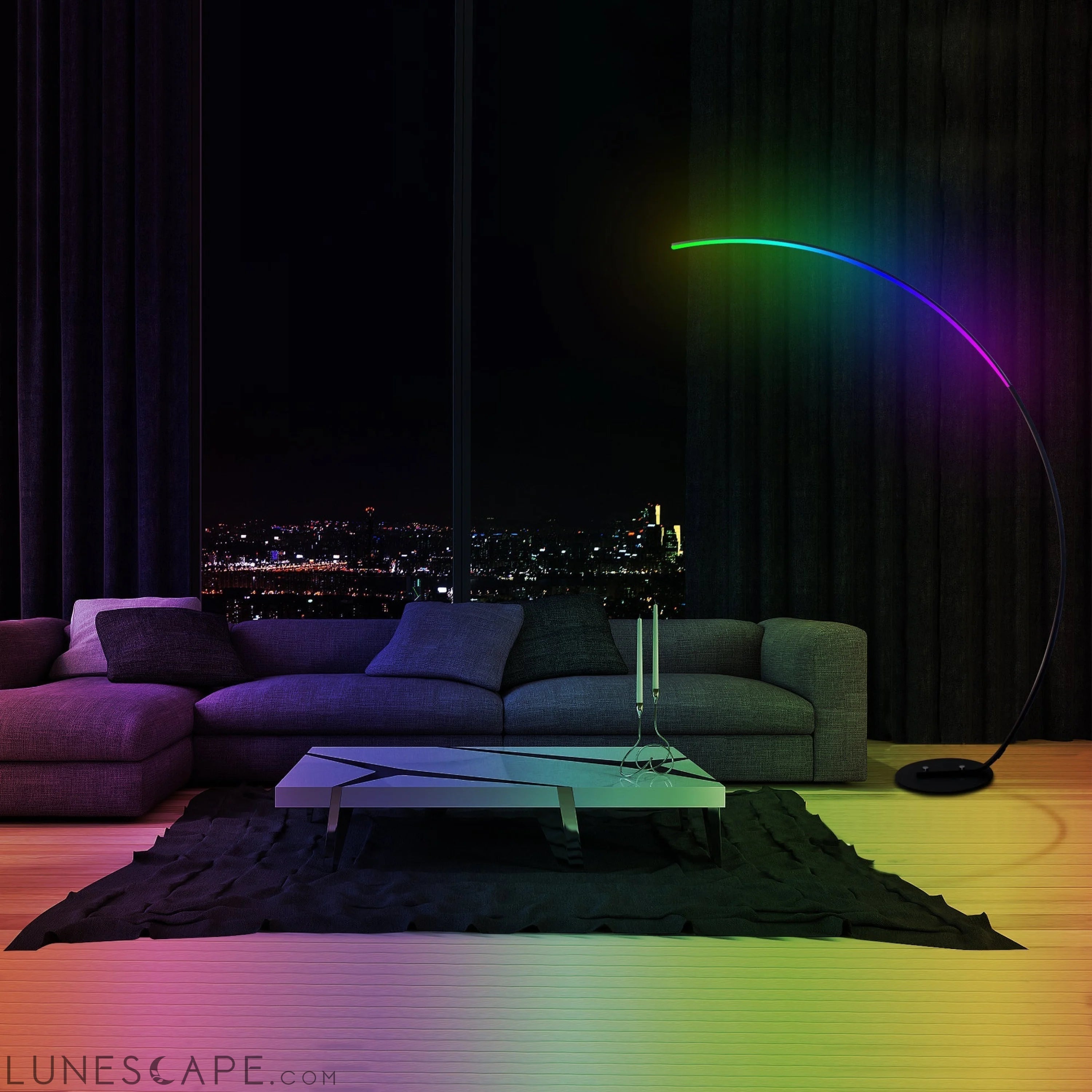 RGBW Modern Curve Floor Lamp | New Version LUNESCAPE
