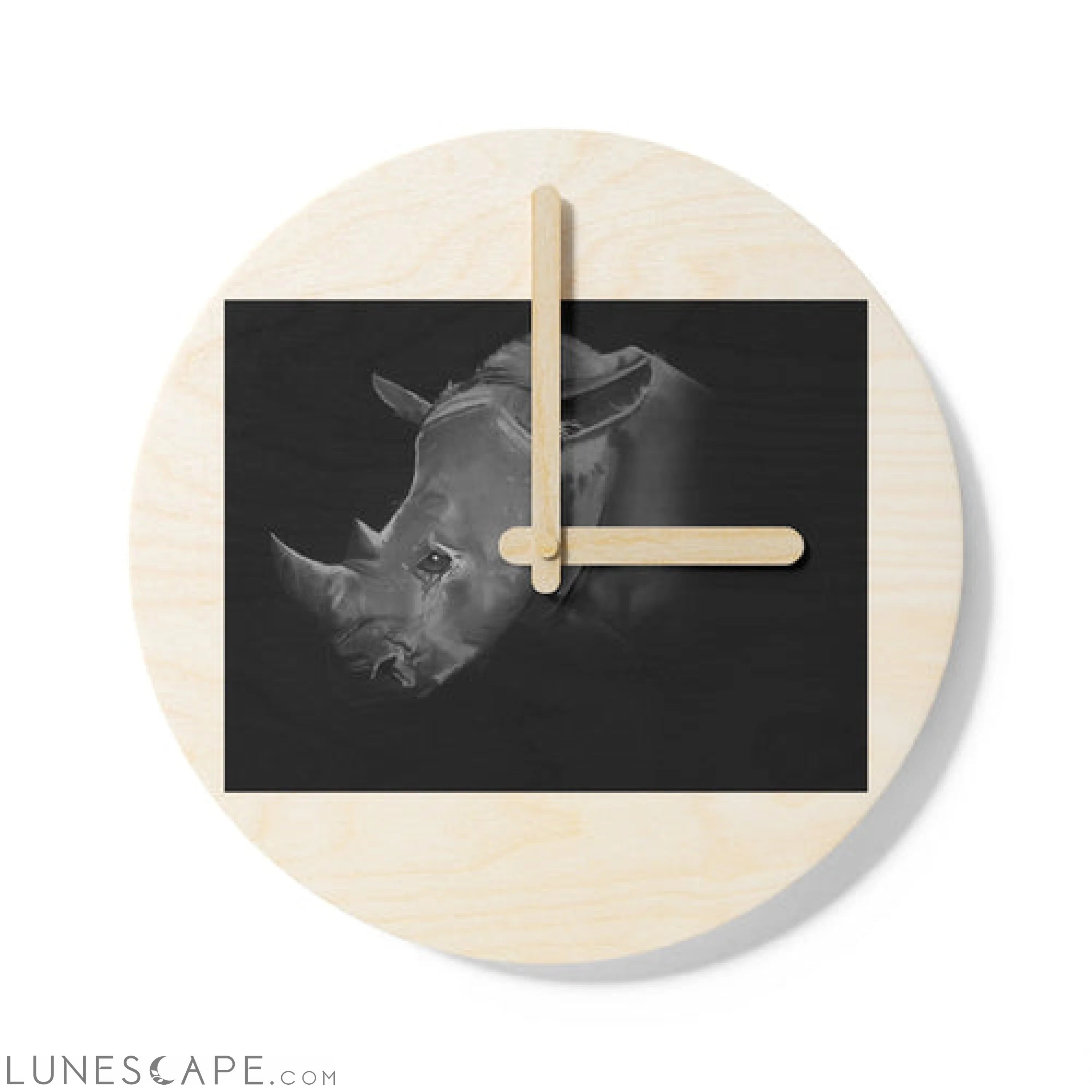 Rhino Wooden Wall Clock LUNESCAPE