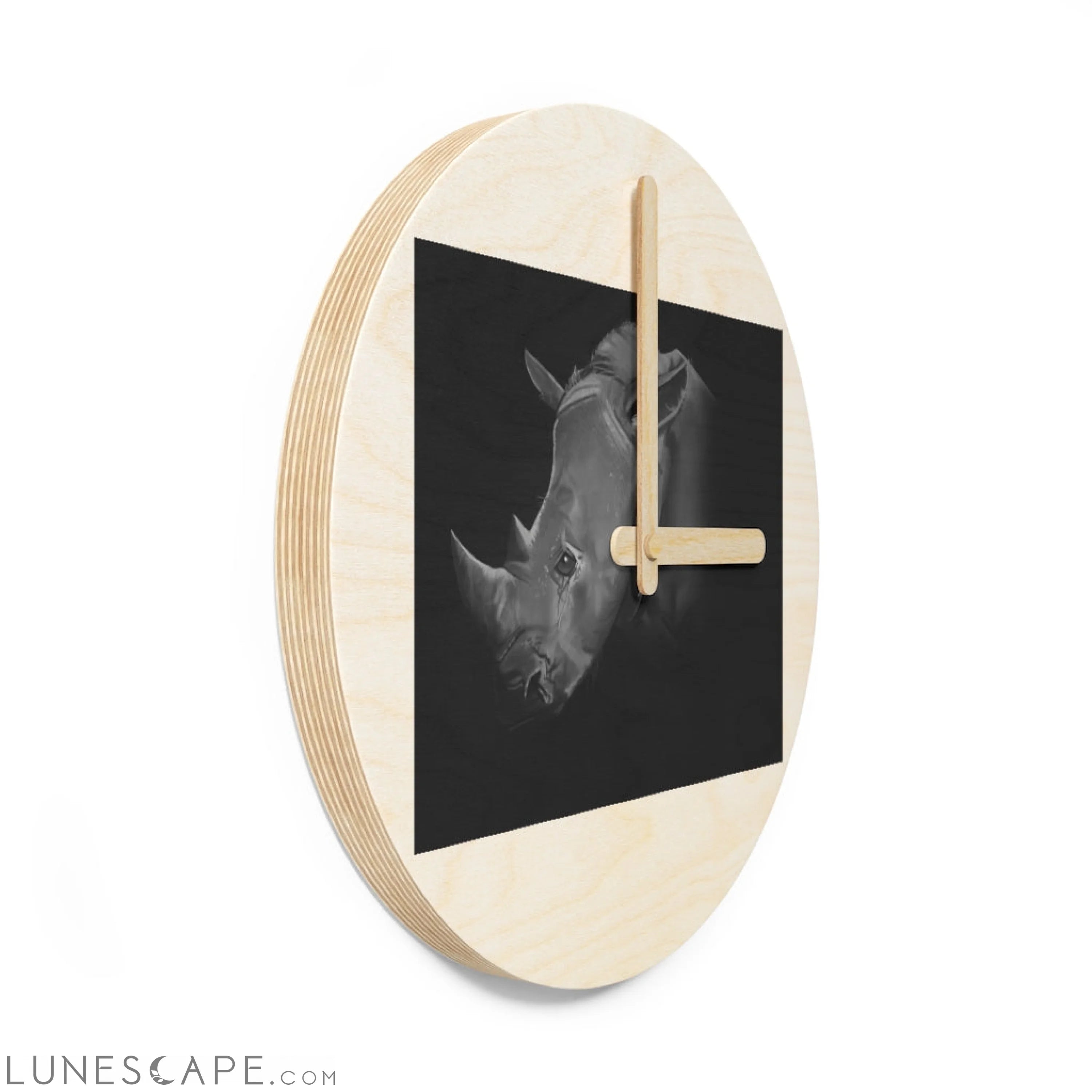 Rhino Wooden Wall Clock LUNESCAPE