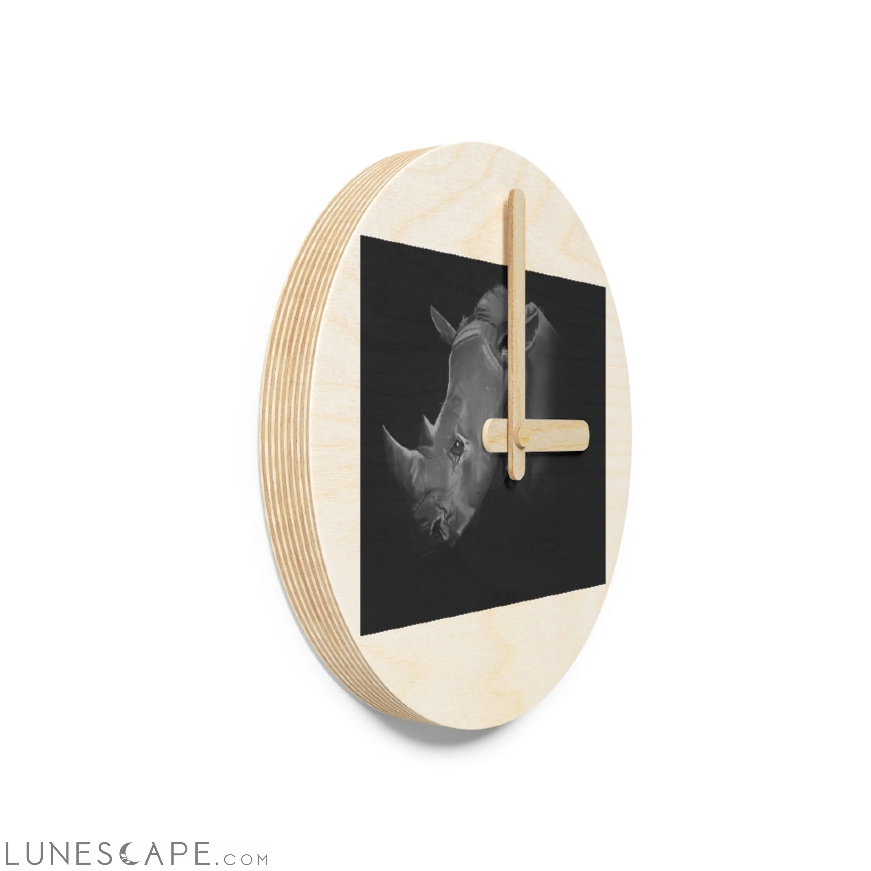 Rhino Wooden Wall Clock LUNESCAPE