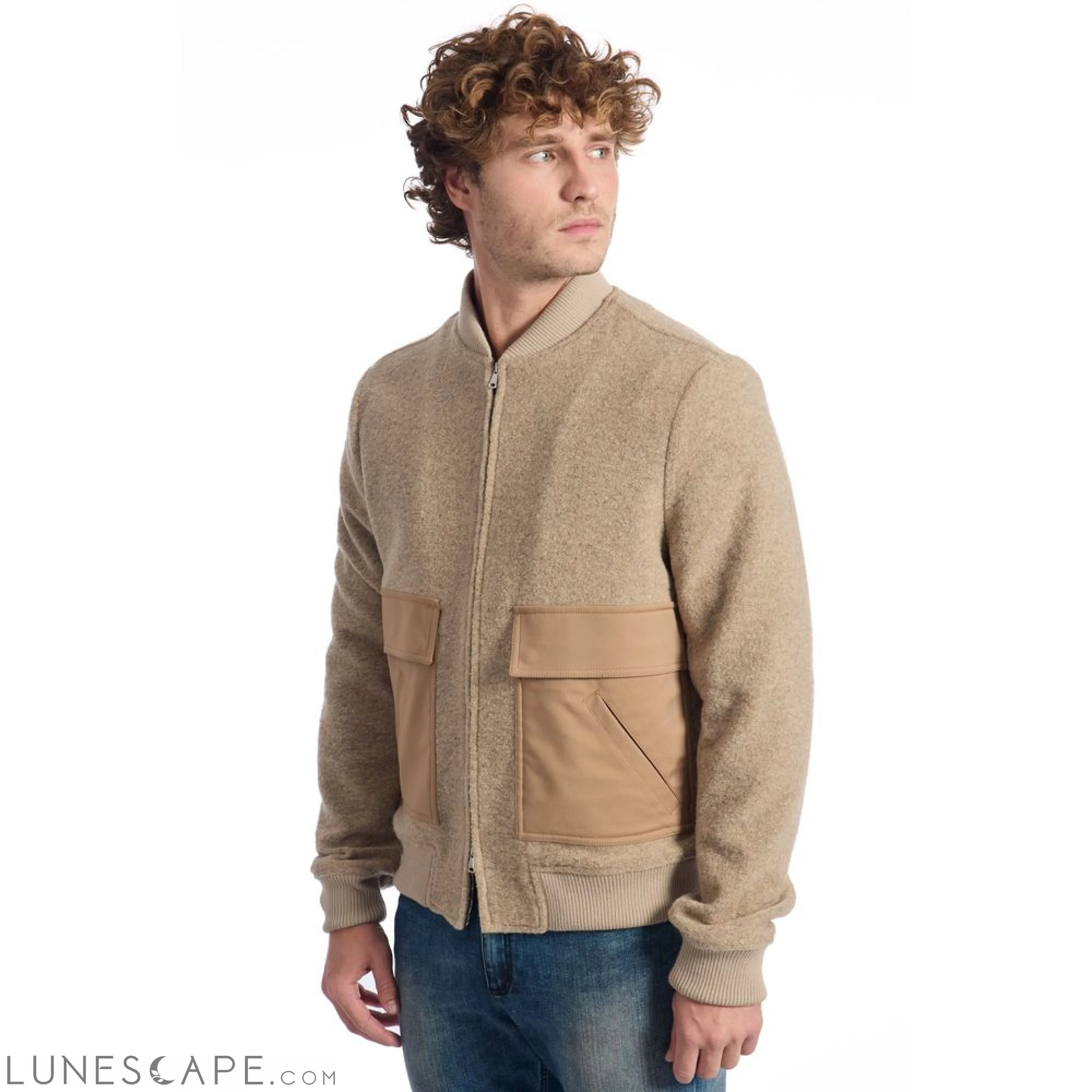 Roberto Pepe Luxury Beige Wool Men Jacket LUNESCAPE