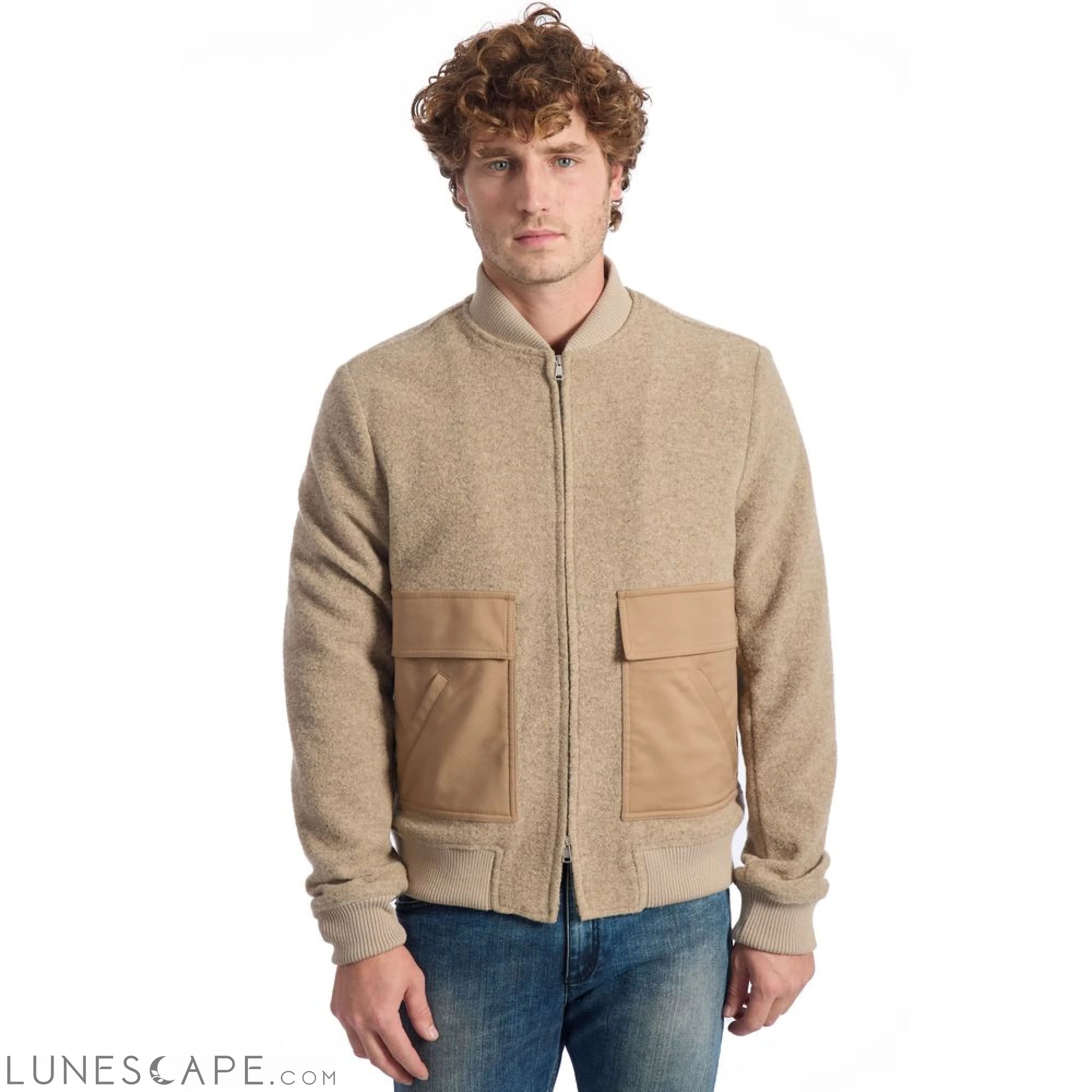Roberto Pepe Luxury Beige Wool Men Jacket LUNESCAPE