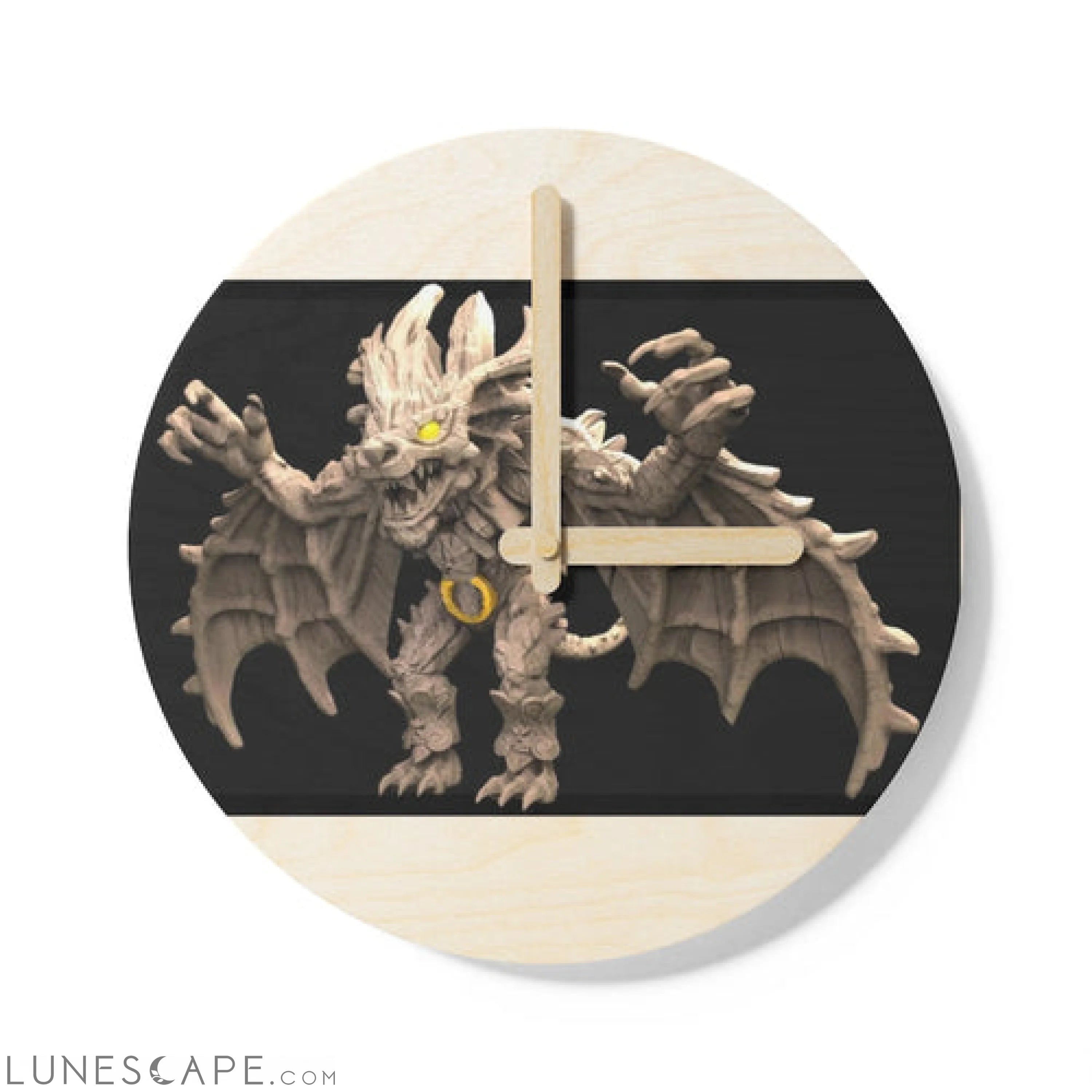 Rock Creature Wooden Wall Clock LUNESCAPE