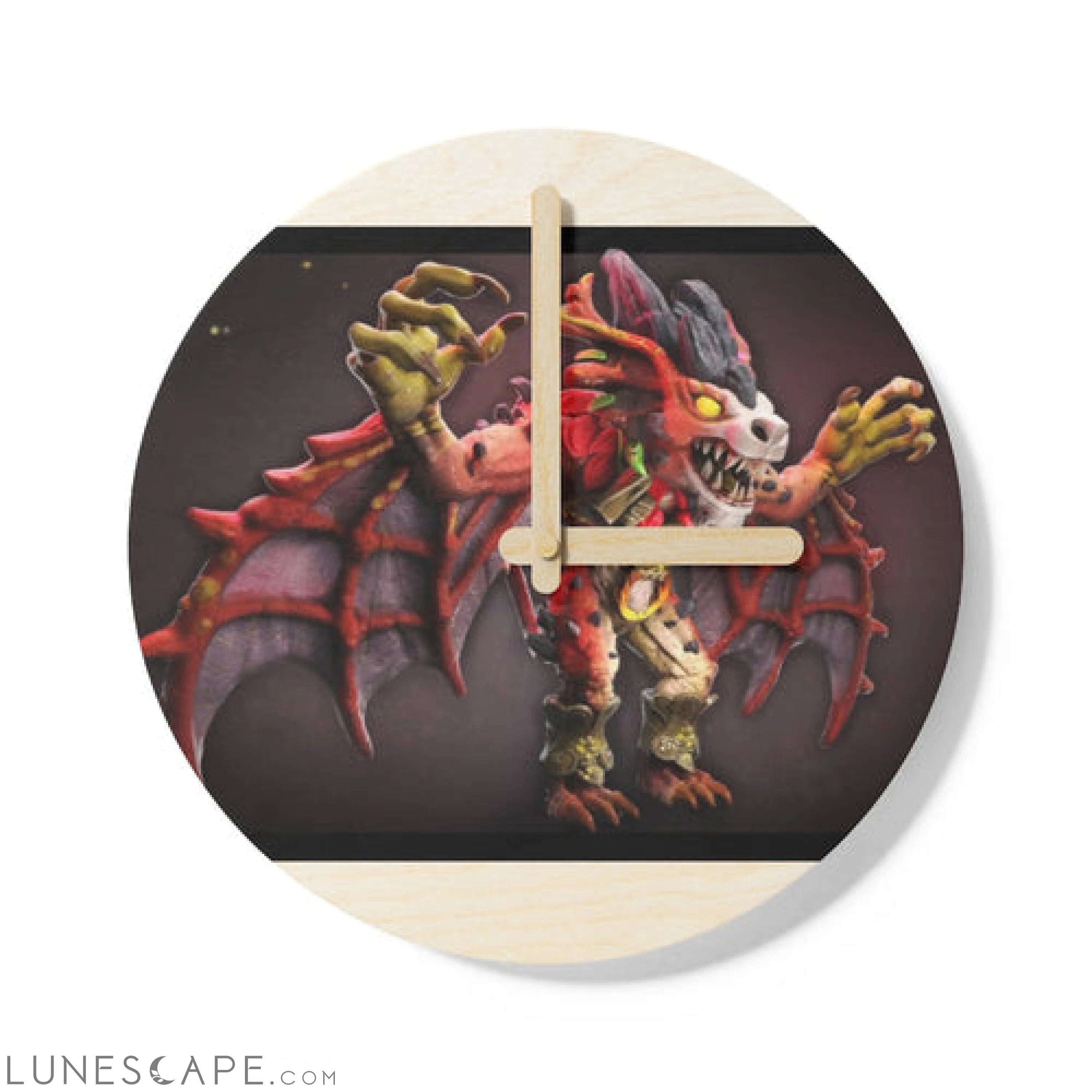 Rock Creature Wooden Wall Clock LUNESCAPE