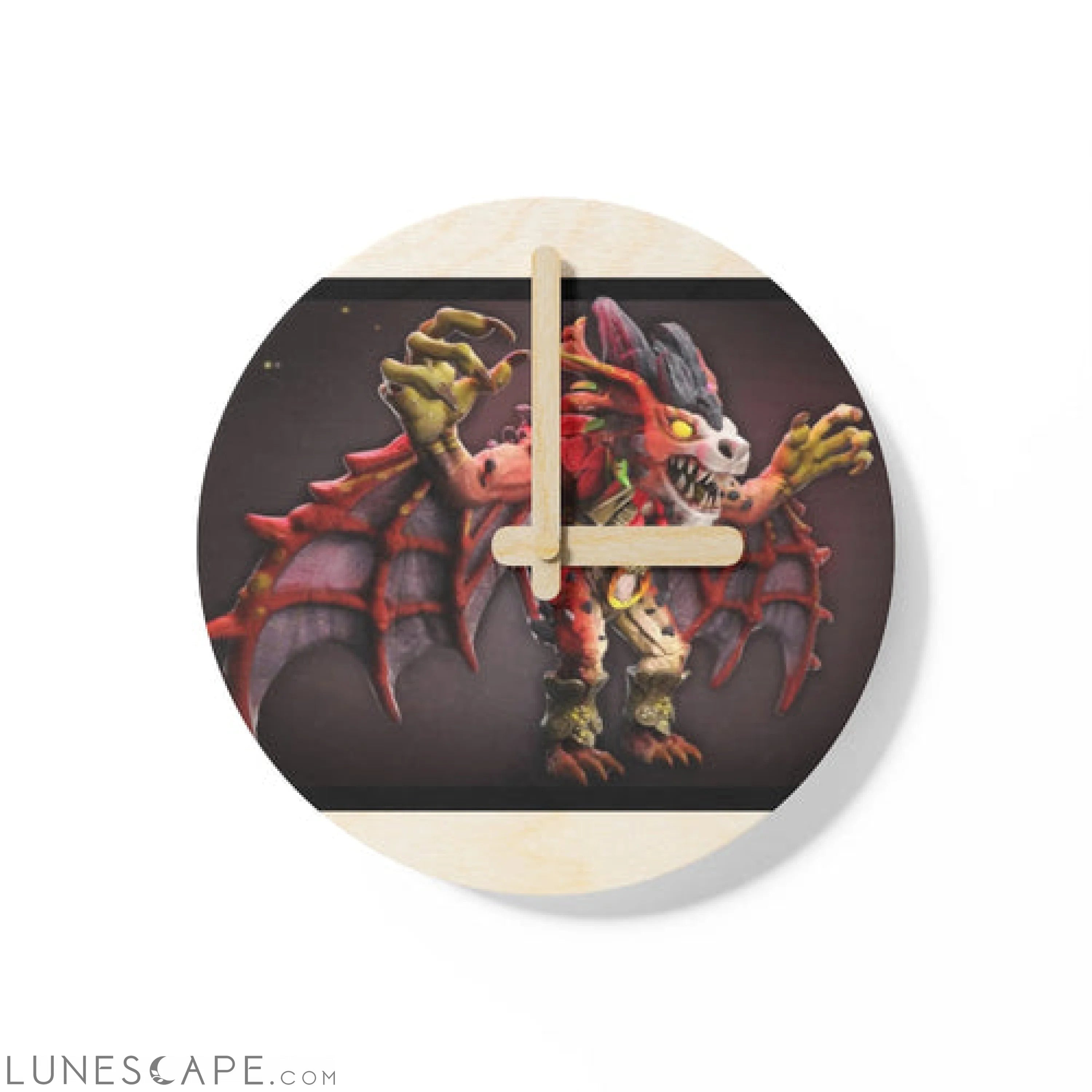 Rock Creature Wooden Wall Clock LUNESCAPE